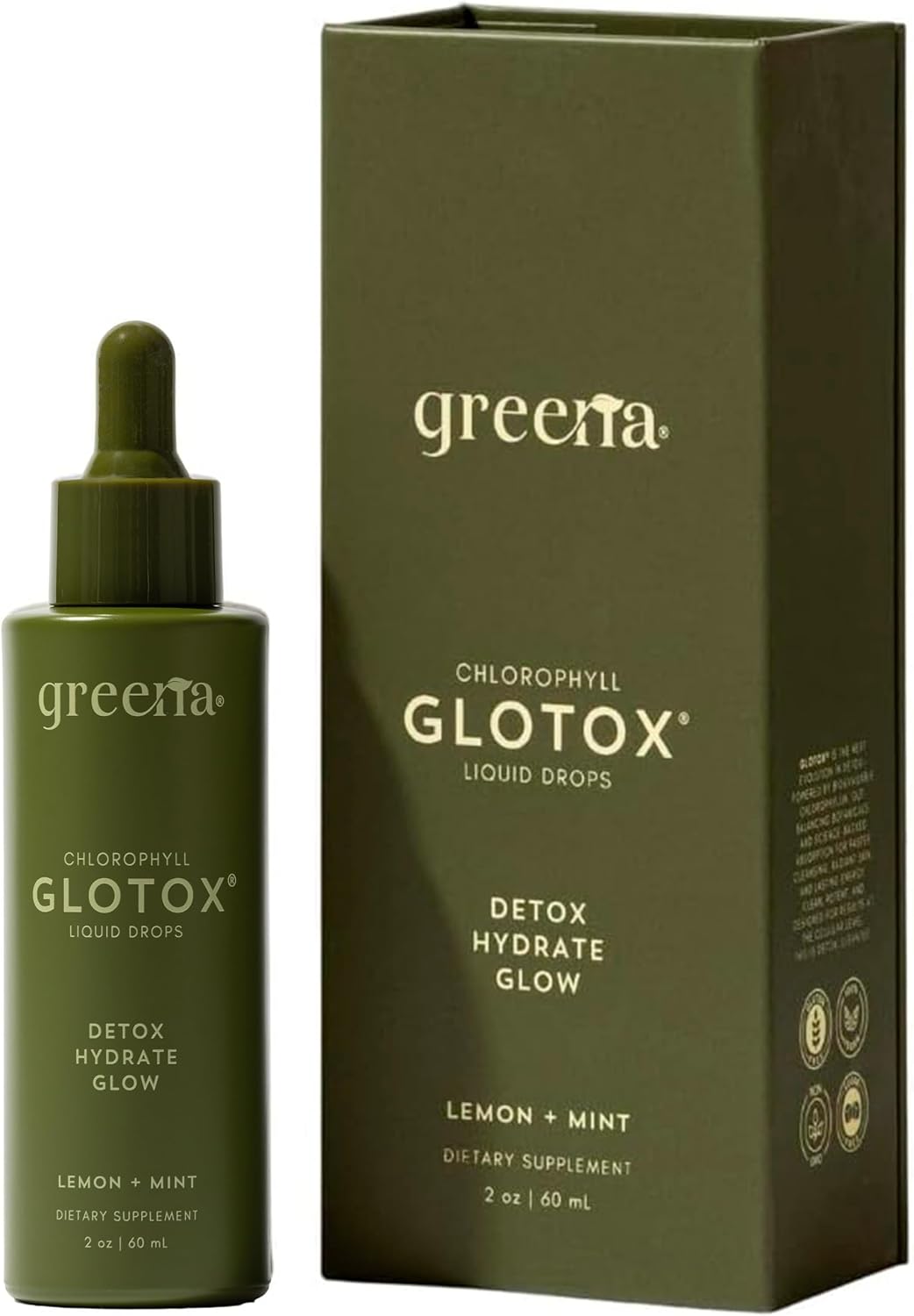 GLOTOX Chlorophyll Liquid Drops – 3000mg Sodium Copper Chlorophyllin Complex with 6 Bioavailable Botanicals – Clinical-Grade Detox, Gut Cleanse & Energy Support – Vegan, Non-GMO – Lemon Mint – 2oz