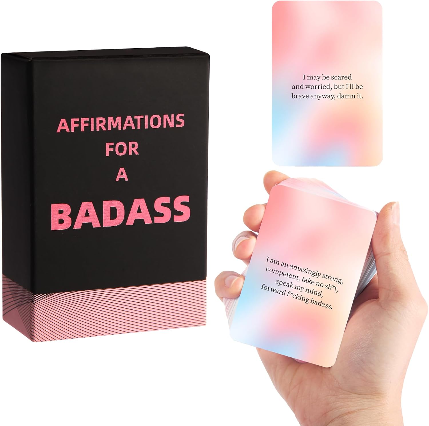Badass Affirmation Cards – Daily Motivational and Inspirational Cards for Women, Birthday, Easter, Gruduation, Self Care Gifts for Women