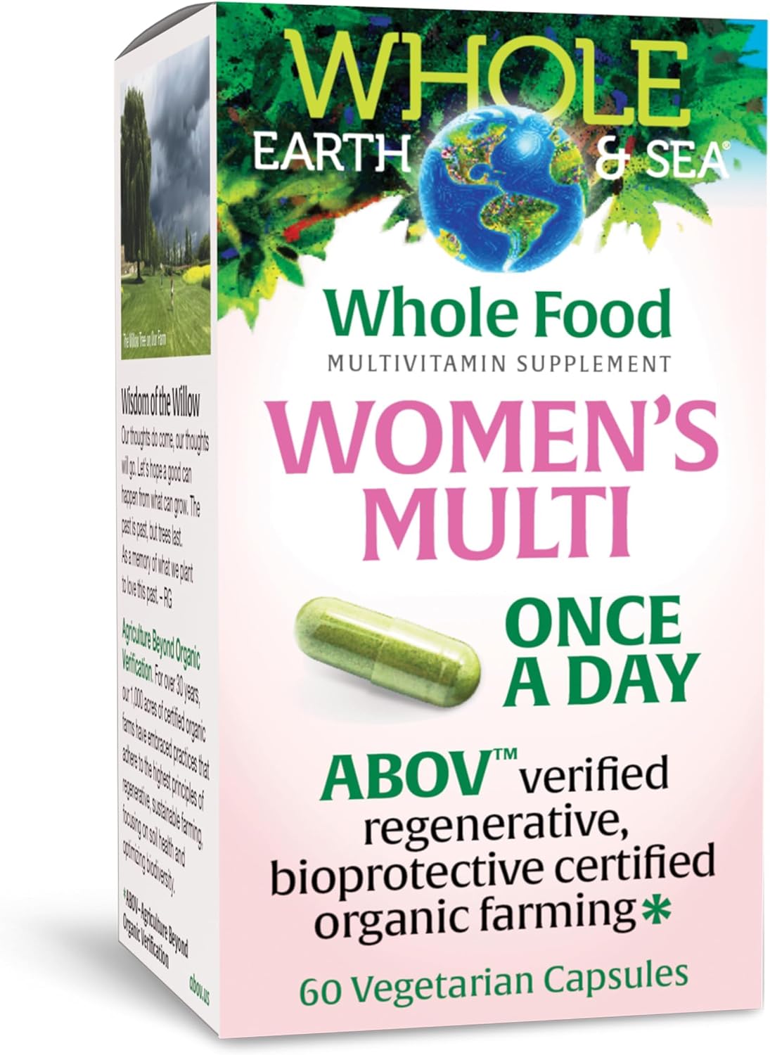 Natural Factors Whole Earth & SEA Women’s Once A Day MULTIVITAMIN & Mineral, 60 Vegetarian Capsules