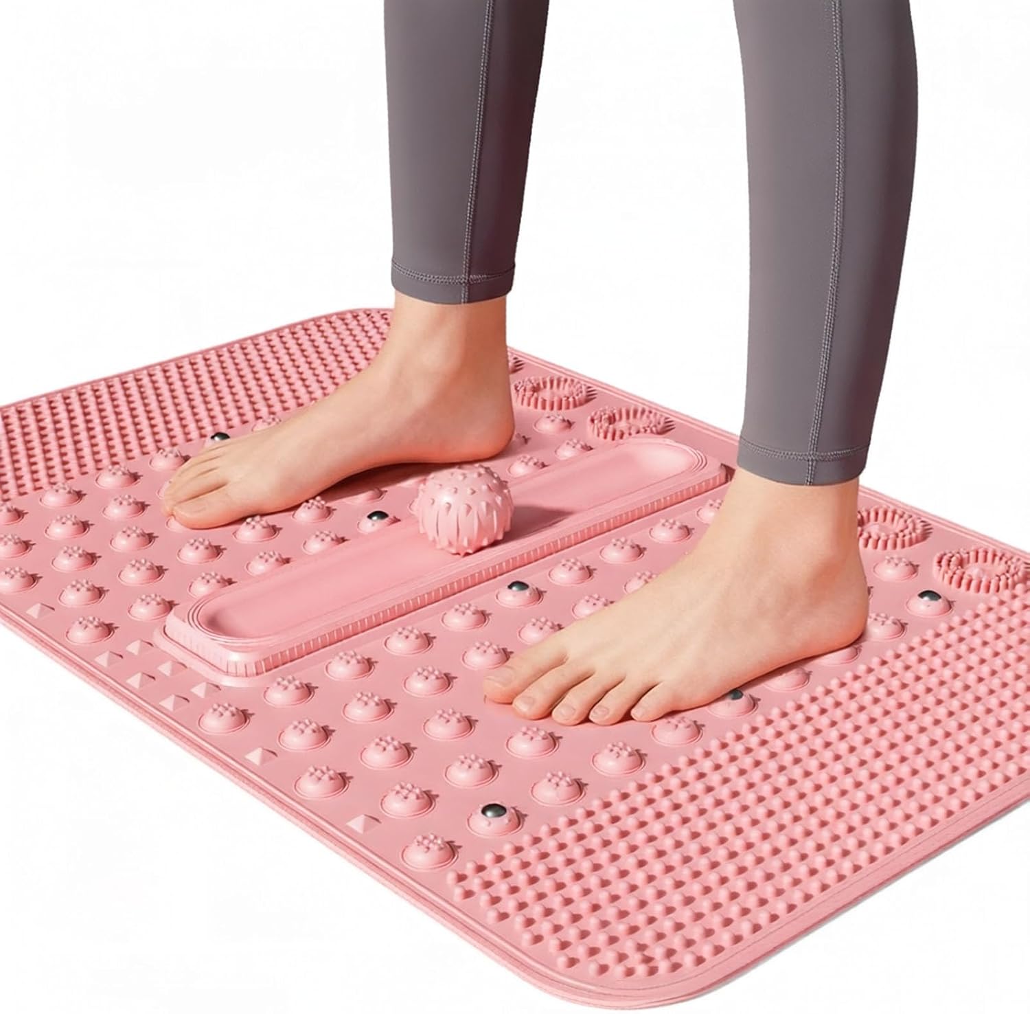 Acupressure Mat for Feet Large 24.6” x 15.9 ”Foot Massager Mat with Massage Ball Tracks, Soft Silicone Reflexology Mat for Feet Pressure Point Mats Exercise Massage Mat for Feet While Standing