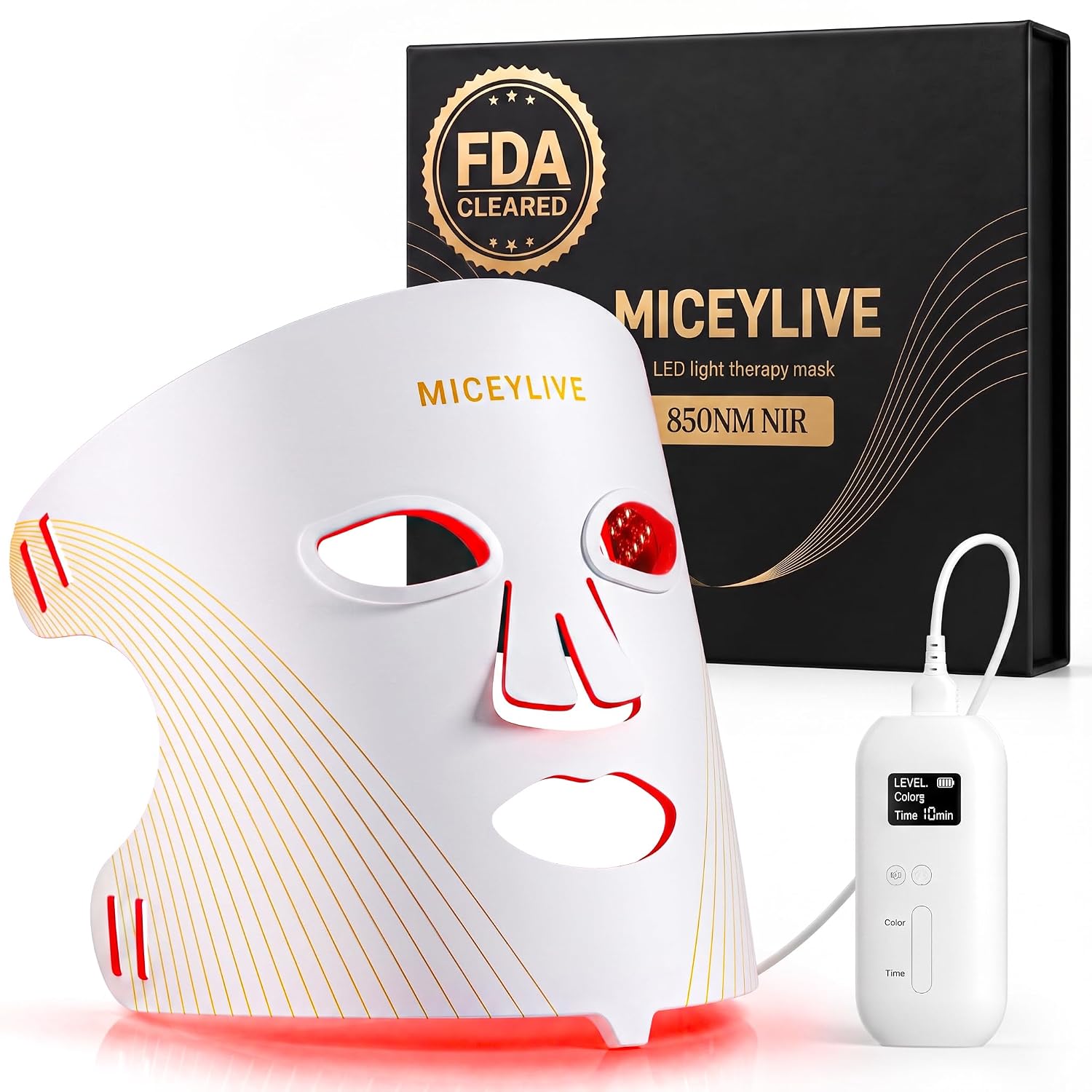 Red Light Therapy for Face, Blue Light Mask for Acne | NIR + Red LED Light Face Mask for Anti Fine Lines, Firmness with 432 LED Chips, Skincare Gift for Women Wife Mom