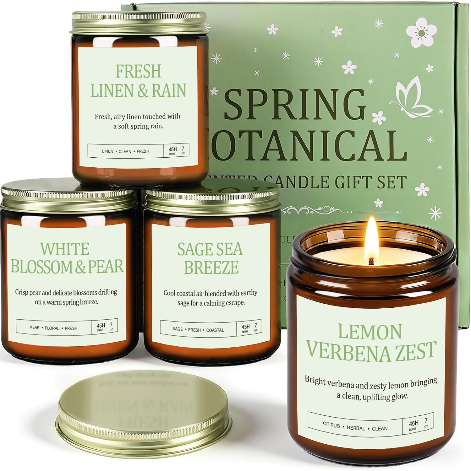 Scented Candles for Home, 4 Pack Soy Jar Candles, 28 oz Total