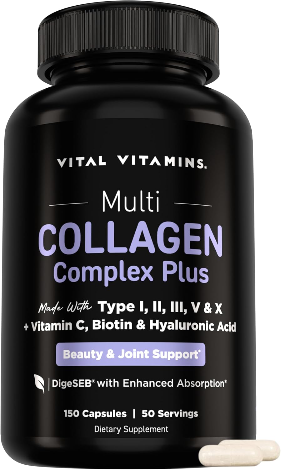 Vital Vitamins Multi Collagen Complex Plus Biotin, Hyaluronic Acid & VIT. C