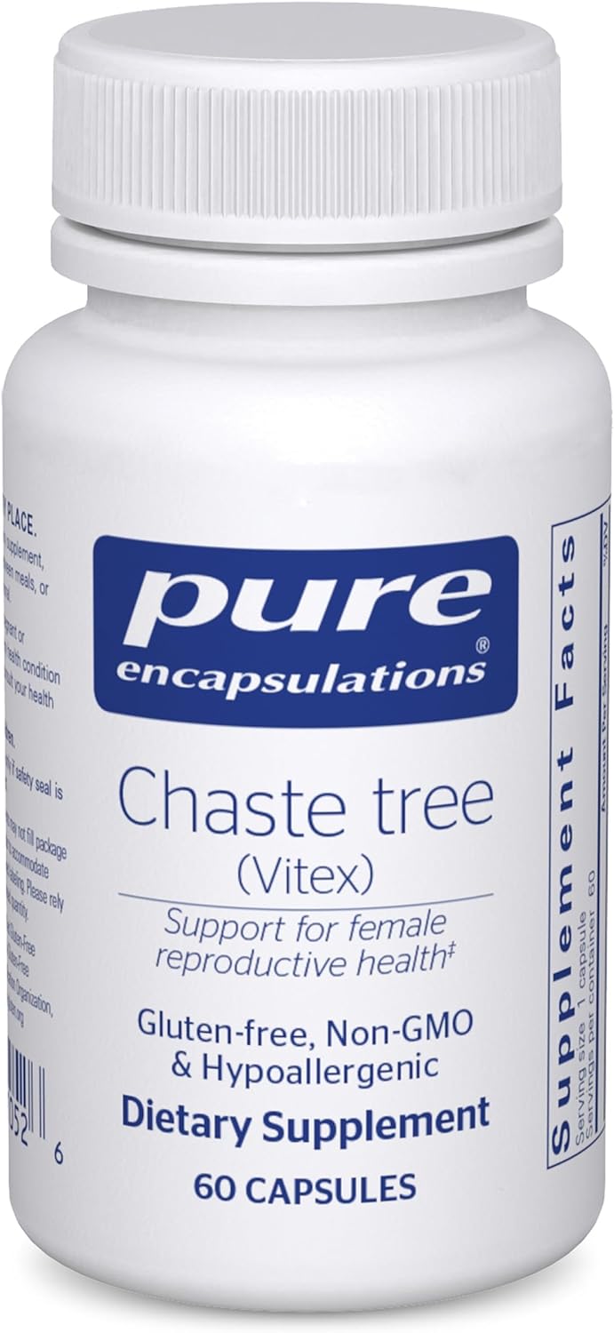 Pure Encapsulations Chaste Tree (Vitex), 60 Capsules | Supplement to Support Healthy Menstrual Cycle Duration and Flow, Reproductive Function, and Breast Comfort