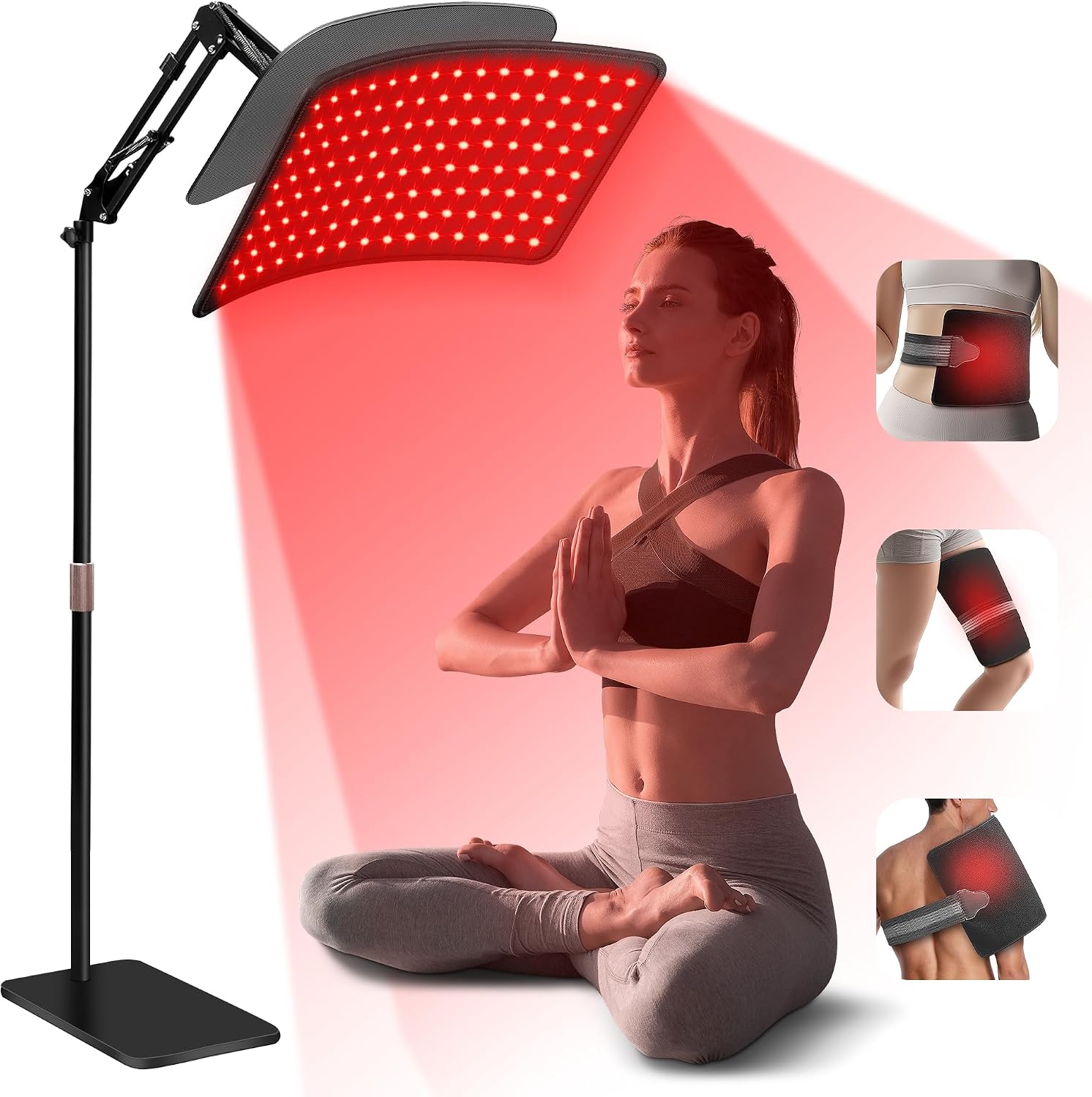 INTEO Red Light Therapy for Face and Body, Infrared Red Light Therapy Lamp | 2-in-1 Detachable Red Light Panel with Stand, 660nm 850nm Near Infrared Light Therapy for Full Body Home with Elastic Strap