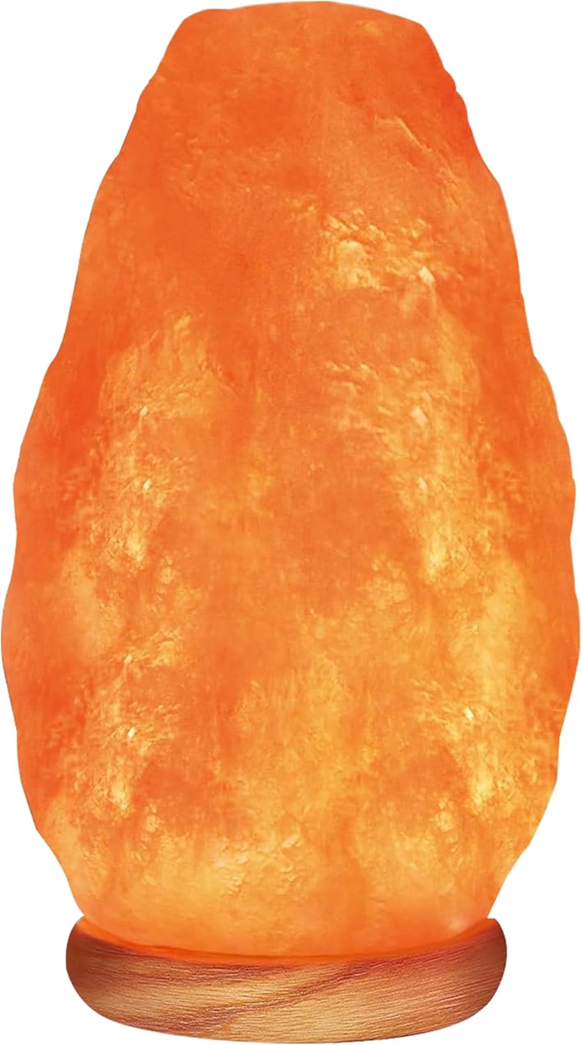 WBM LLC Himalayan Glow Natural Pink Salt Lamp, Crystal Salt Lamp Night Light with (ETL Certified) Brightness Control Dimmer Switch, Wooden Base & Salt Lamps Bulb | 6-8 LBS, Model Number: 1001