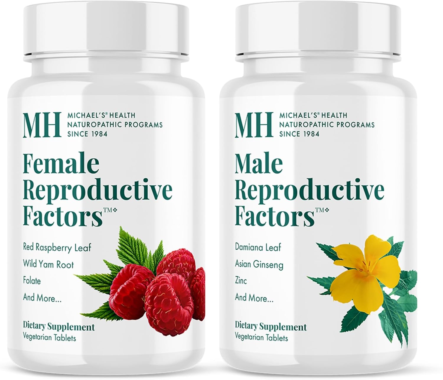Michael’s Health Naturopathic Programs Male & Female Reproductive Factors Couples’ Pack – 60 Vegetarian Tablets Per Bottle – Nutrients for Conception Support – 20 Servings Per Bottle