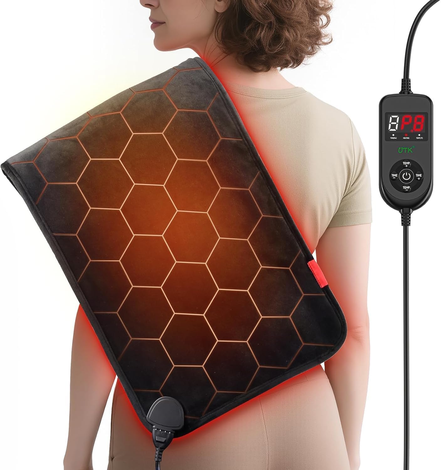 Fast-Heating Far Infrared Heating Pad for Back Pain & Cramps Relief
