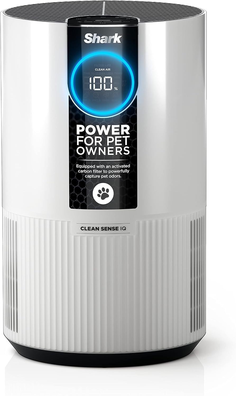 Shark Clean Sense Air Purifier with Pet Filter, HP102PET, White | For Homes with Pets, Small Room Coverage up to 500 Sq Ft, HEPA-Exceeding Filter, Captures, Pet Dander, Dust, Odor, and More