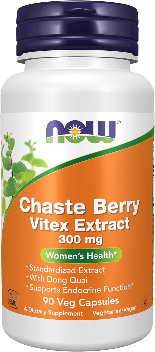 NOW Supplements, Chaste Berry Vitex Extract 300 mg with Dong Quai, Women’s Health*, 90 Veg Capsules