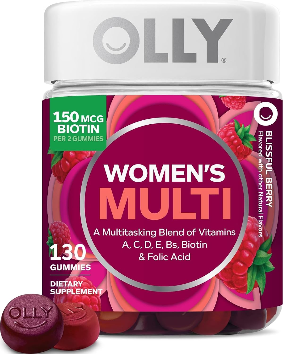 OLLY Women’s Multivitamin, Supports Overall Wellness,* Biotin – 130 Count