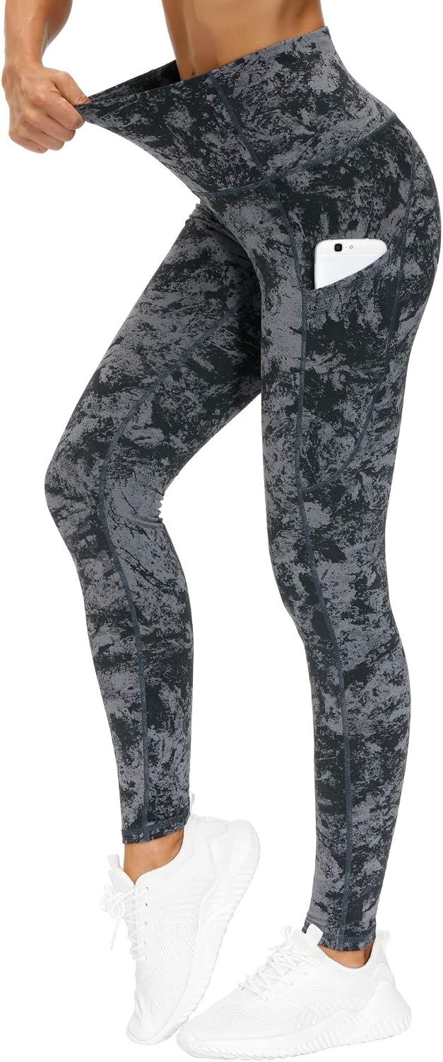 THE GYM PEOPLE Women’s Thick High Waist Yoga Pants Workout Leggings | Tummy Control, Deep Side Pockets, Squat-proof, hidden waistband pocket, Flatlock Seams, Running, Yoga, Workout, Athletic