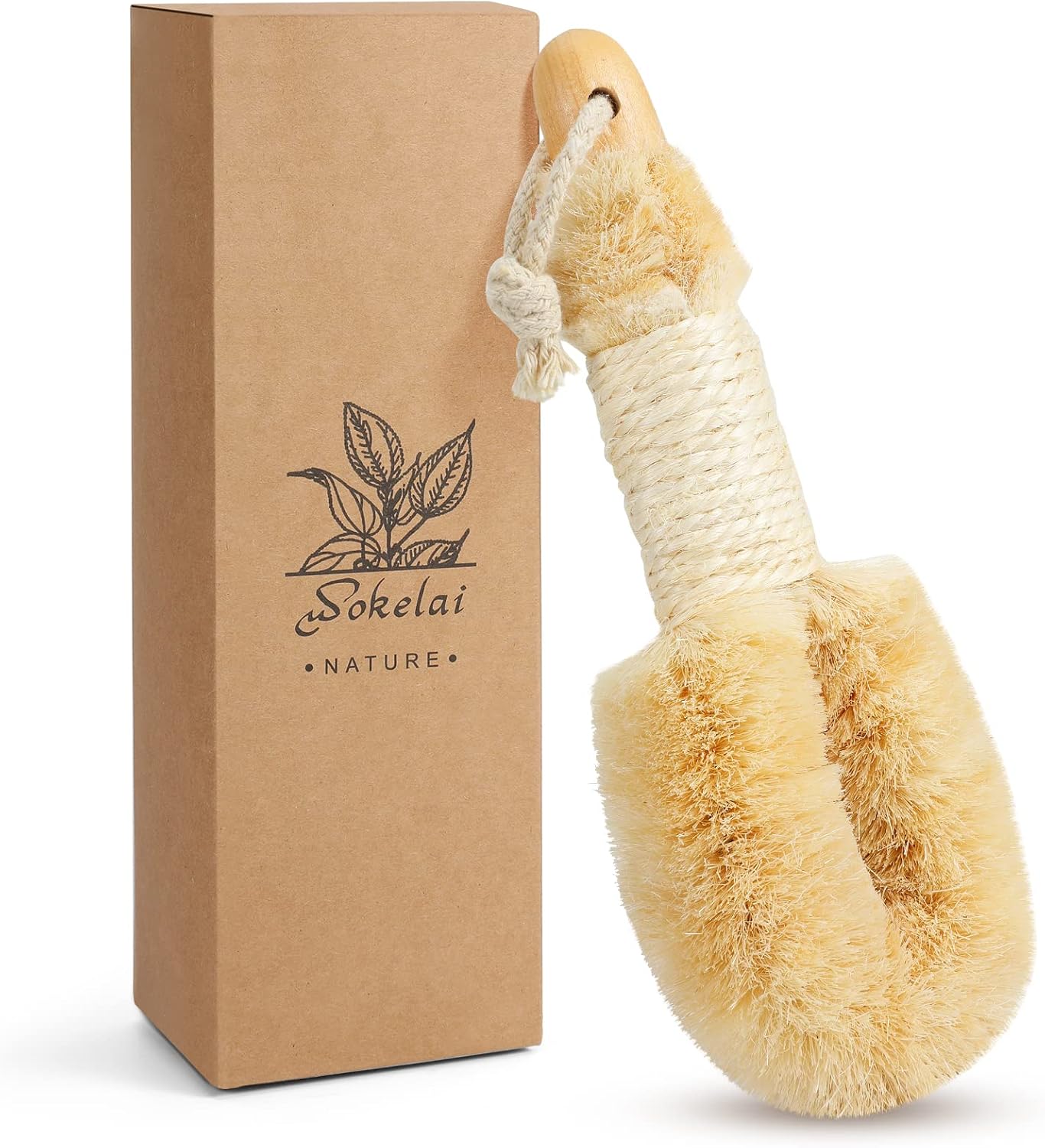 Dry Brushing Body Brush for Skin – Exfoliating Body Scrubber Brushes Natural Sisal Bristle for Lymphatic Drainage Cellulite Body Exfoliator for Bath Shower to Improve Circulation Stop Ingrown Hairs