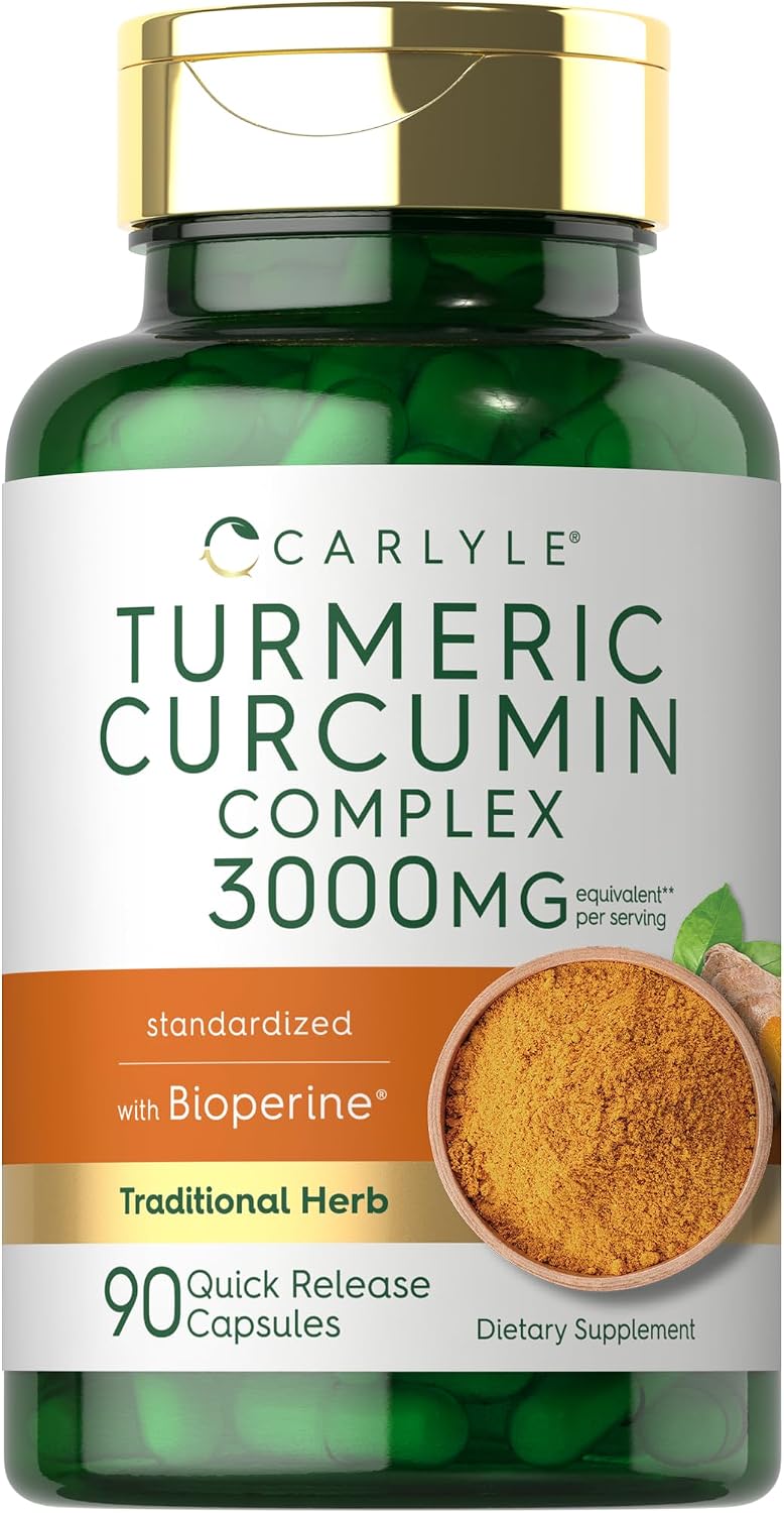 Carlyle Turmeric Curcumin with Black Pepper | 90 Powder Capsules