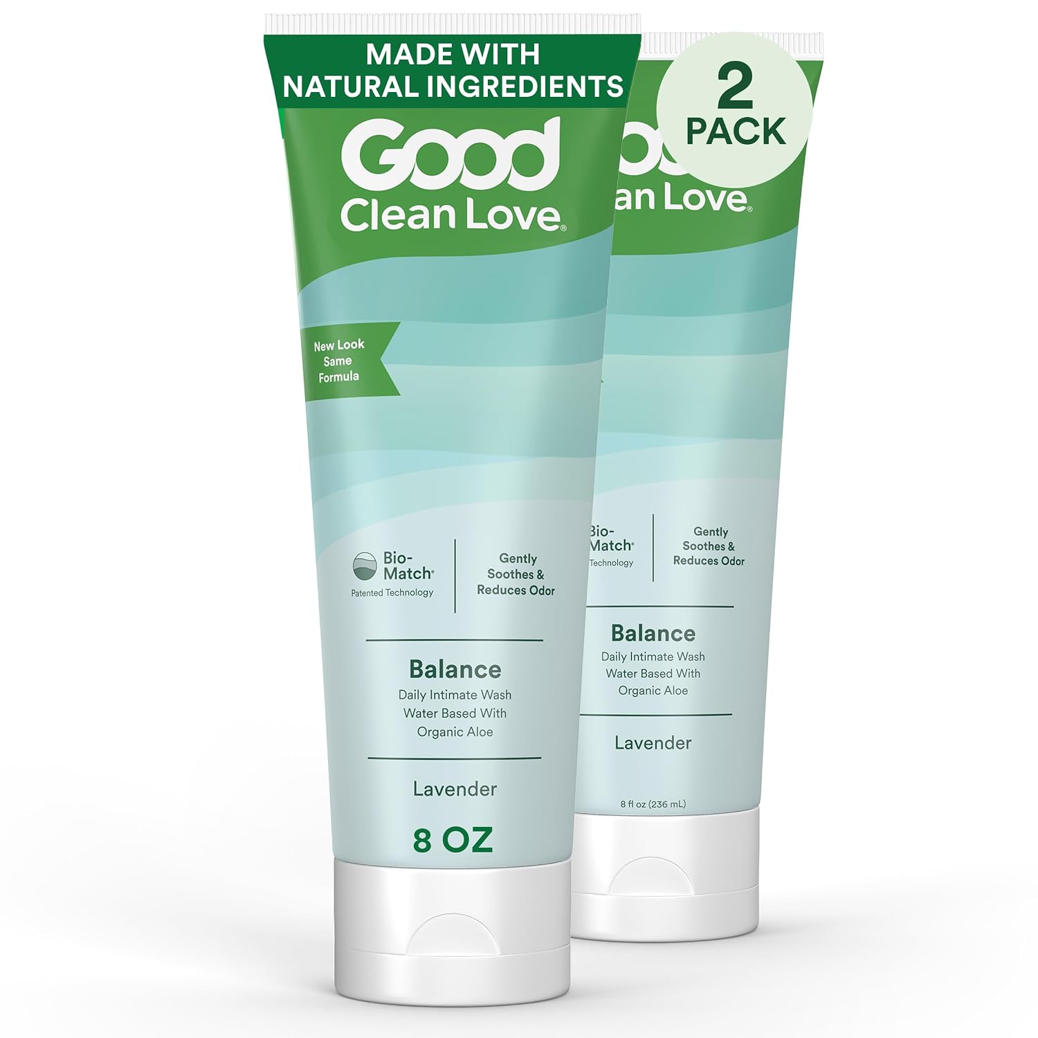 Good Clean Love Balance Feminine Wash, Gentle, pH-Balanced, 8 Oz (2-Pack)