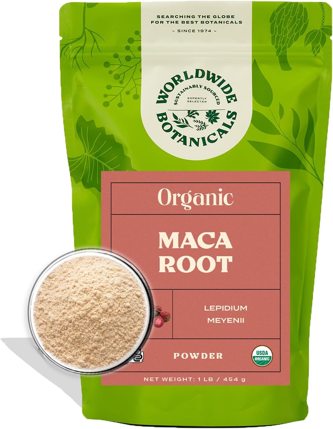Worldwide Botanicals Organic Maca Root Tricolored Powder – 1LB – 100% Organic Lepidium Meyenii from Peru – A Blend of Yellow, Black & Red Maca Roots