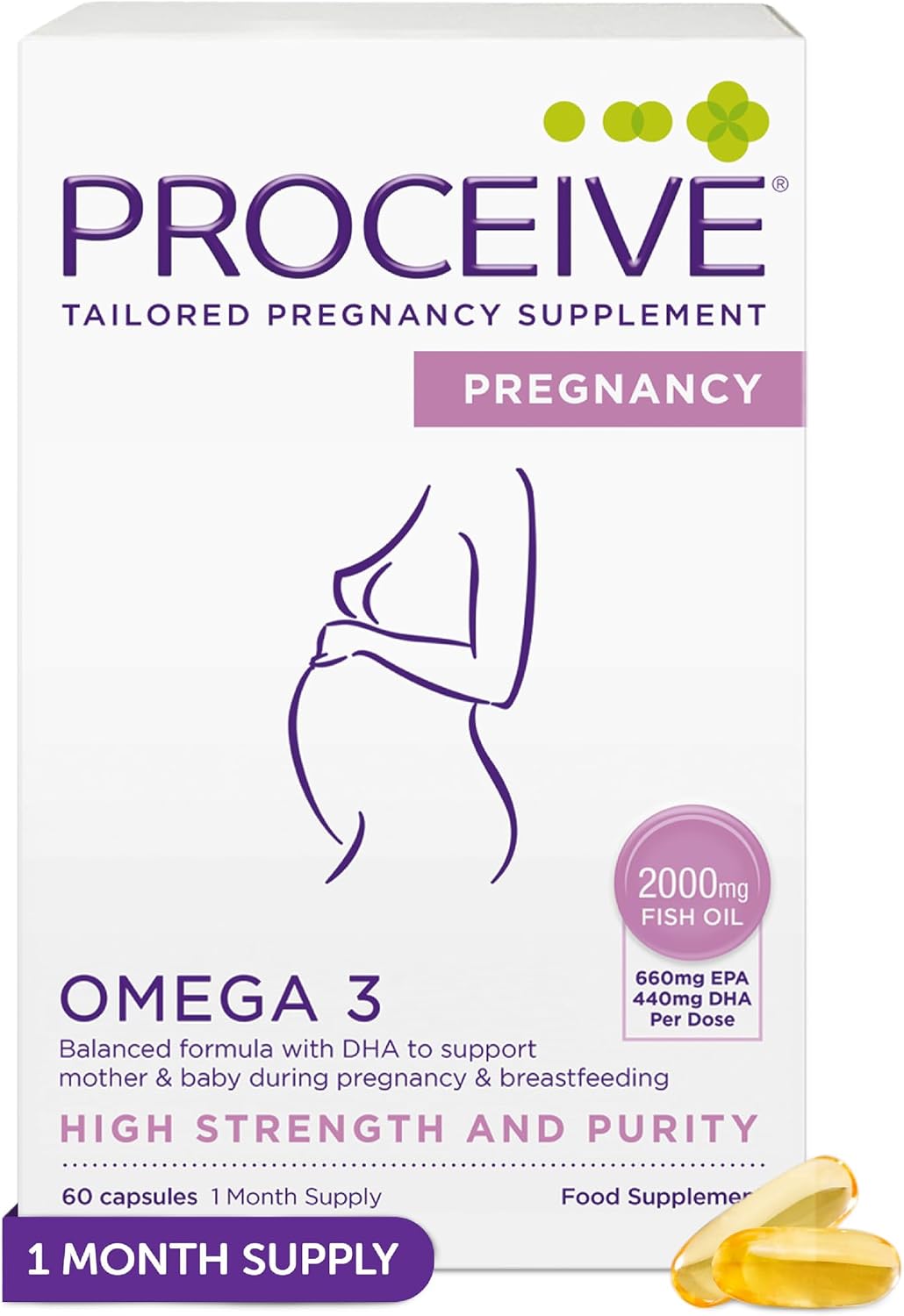 Proceive Prenatal Omega 3 Fish Oil, DHA & EPA, for Women, 60 Capsules