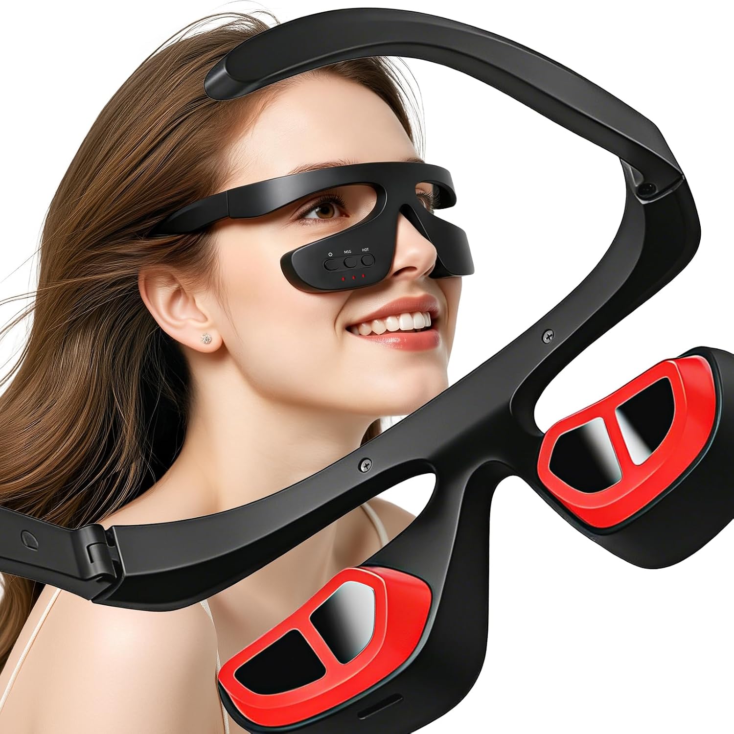 Under Eye Red Light Therapy Device,630nm Treatment of Eye Bag, Dark Circles | Red Light 630±10nm Therapy Glasses for Treatment of Eye Bags,Dark Circles,Puffiness periorbital for Treating Light Black