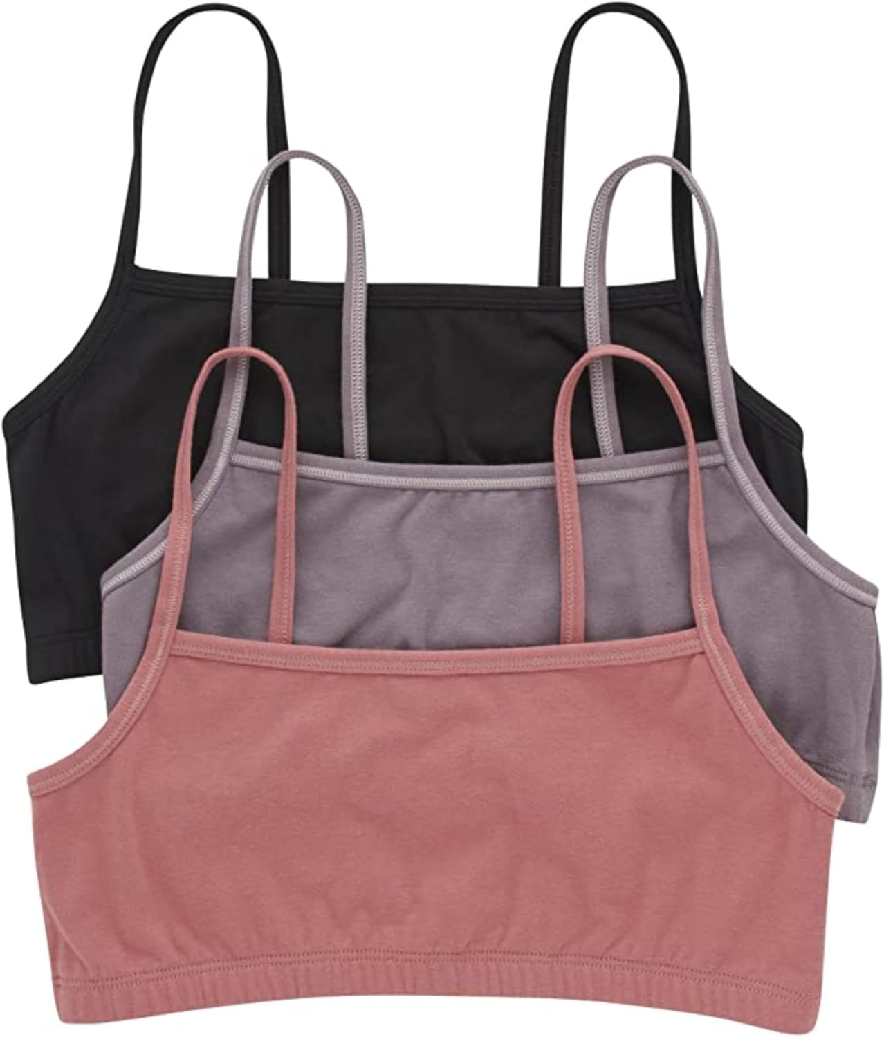 Hanes Women’s String Bralette Pack, 3-Pack, Cotton Sports Bralette Bras for Women, Solid or Assorted Wireless Bras
