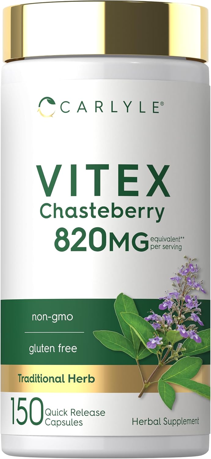 Carlyle Vitex Chasteberry Supplement | 150 Capsules | Vitex Agnus-Castus Fruit for Women | Non-GMO, Gluten Free