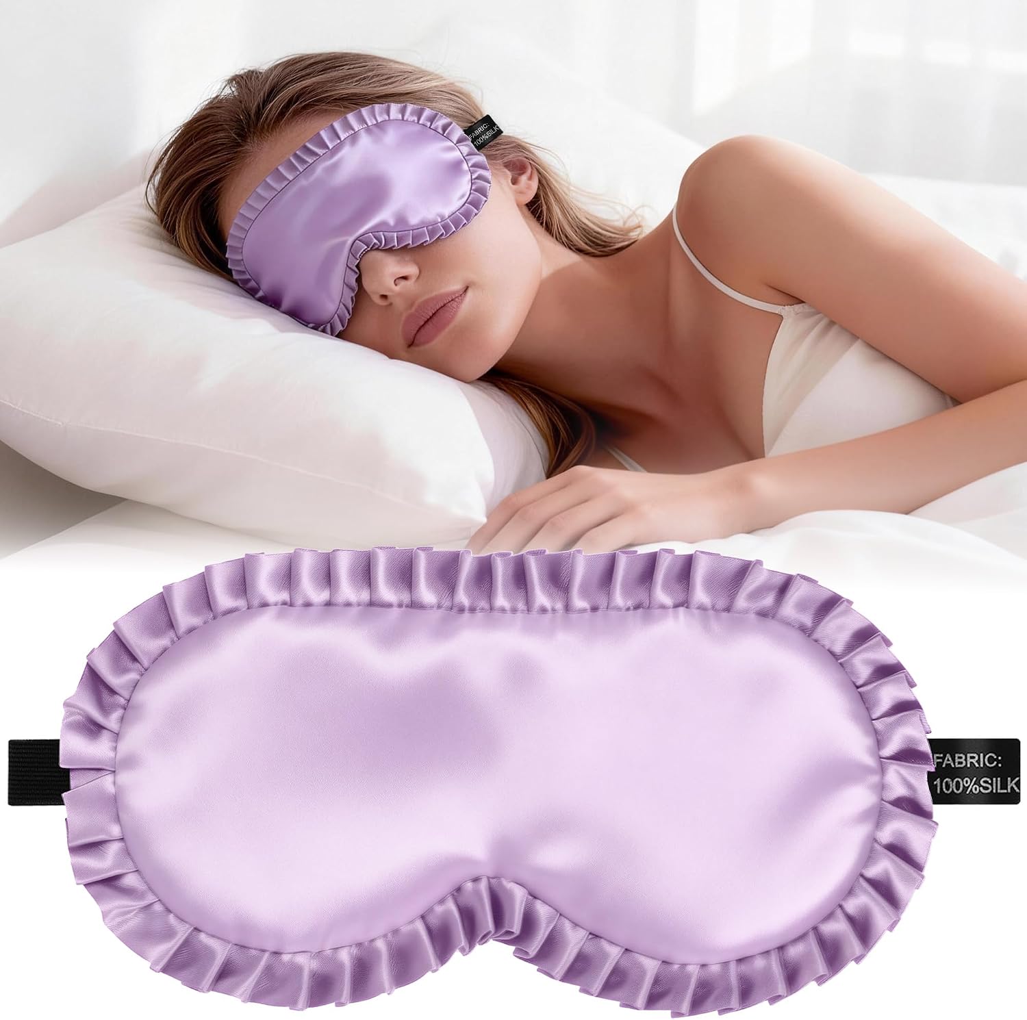 Silk Sleep Mask for Women, 100% Mulberry Silk Eye Mask for Sleeping