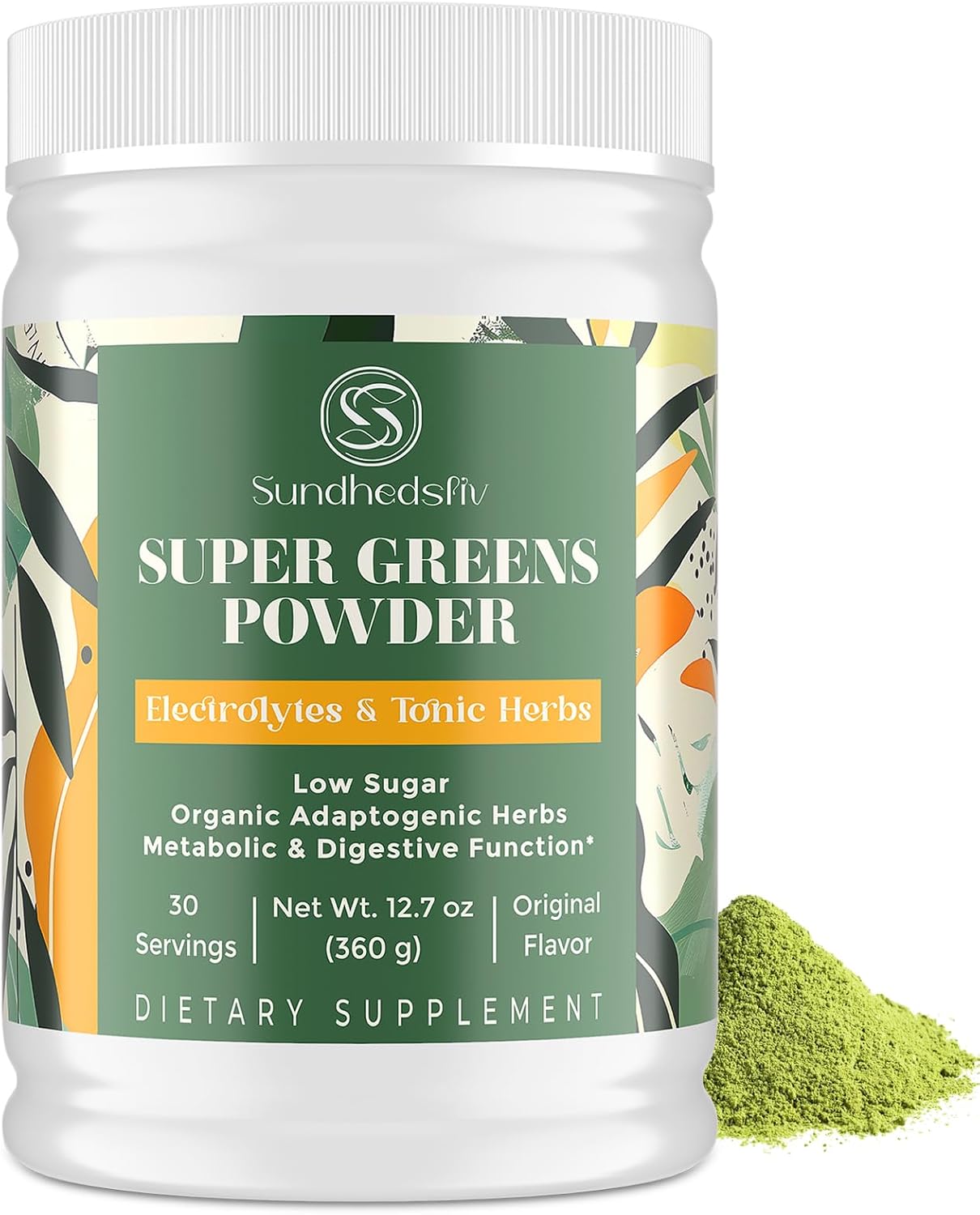 Super Greens Powder Superfood + Electrolytes & Tonic Herbs | Organic Greens, Shilajit, Adaptogens, Antioxidants, Preobiotic & Probiotic & Postbiotic| for Energy, Gut & Immune| Unflavored – 30 Servings