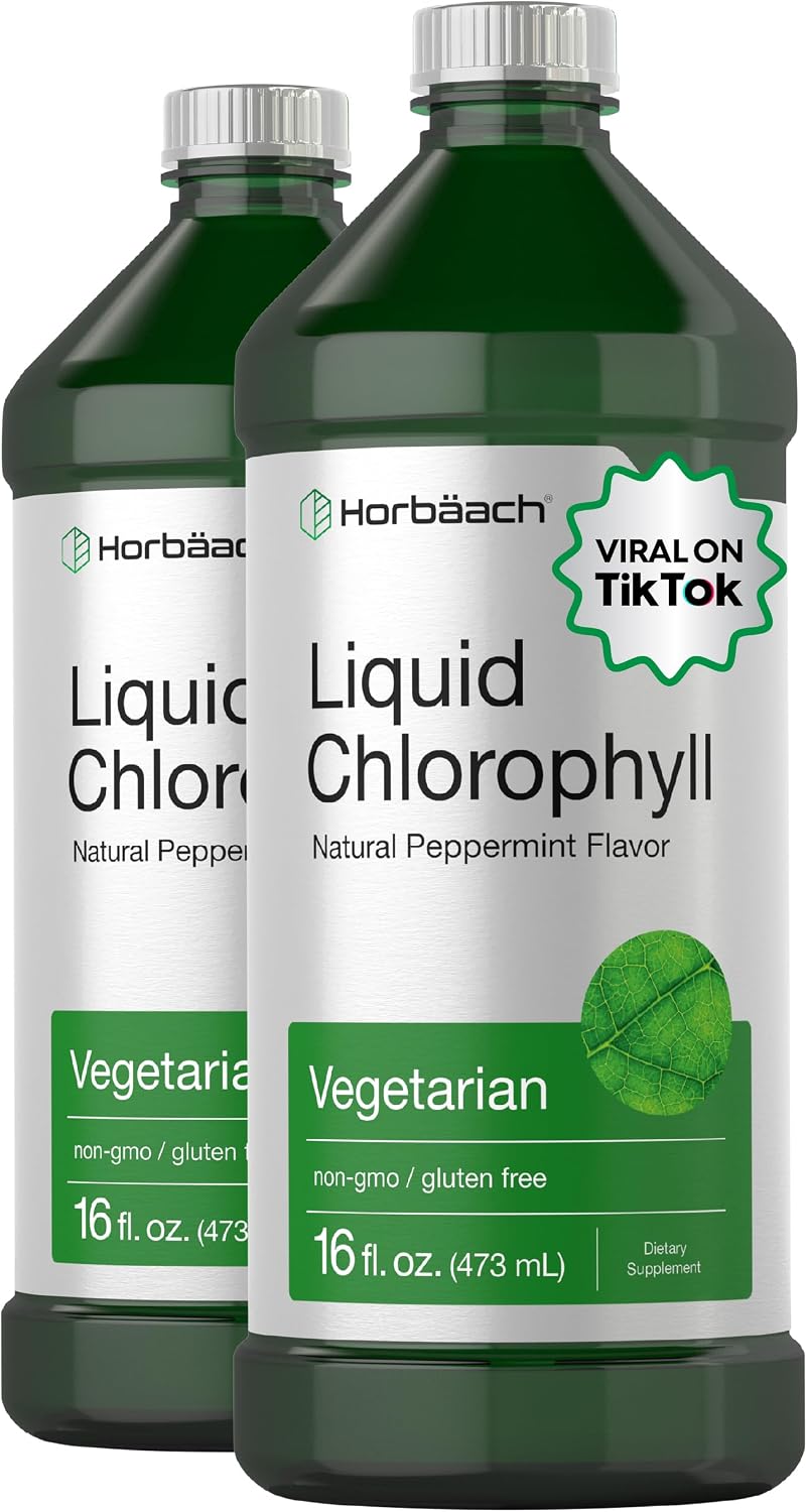 Horbäach Chlorophyll Liquid Drops | 100mg | 32 oz (2 x 16 oz Bottles)