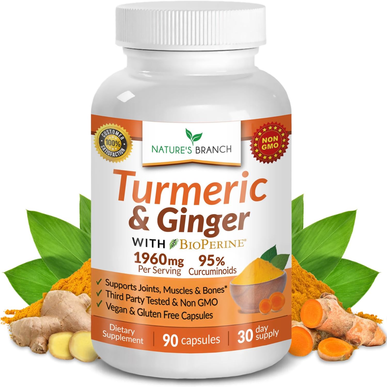 Turmeric and Ginger Supplement for Joint Support & Digestive Health