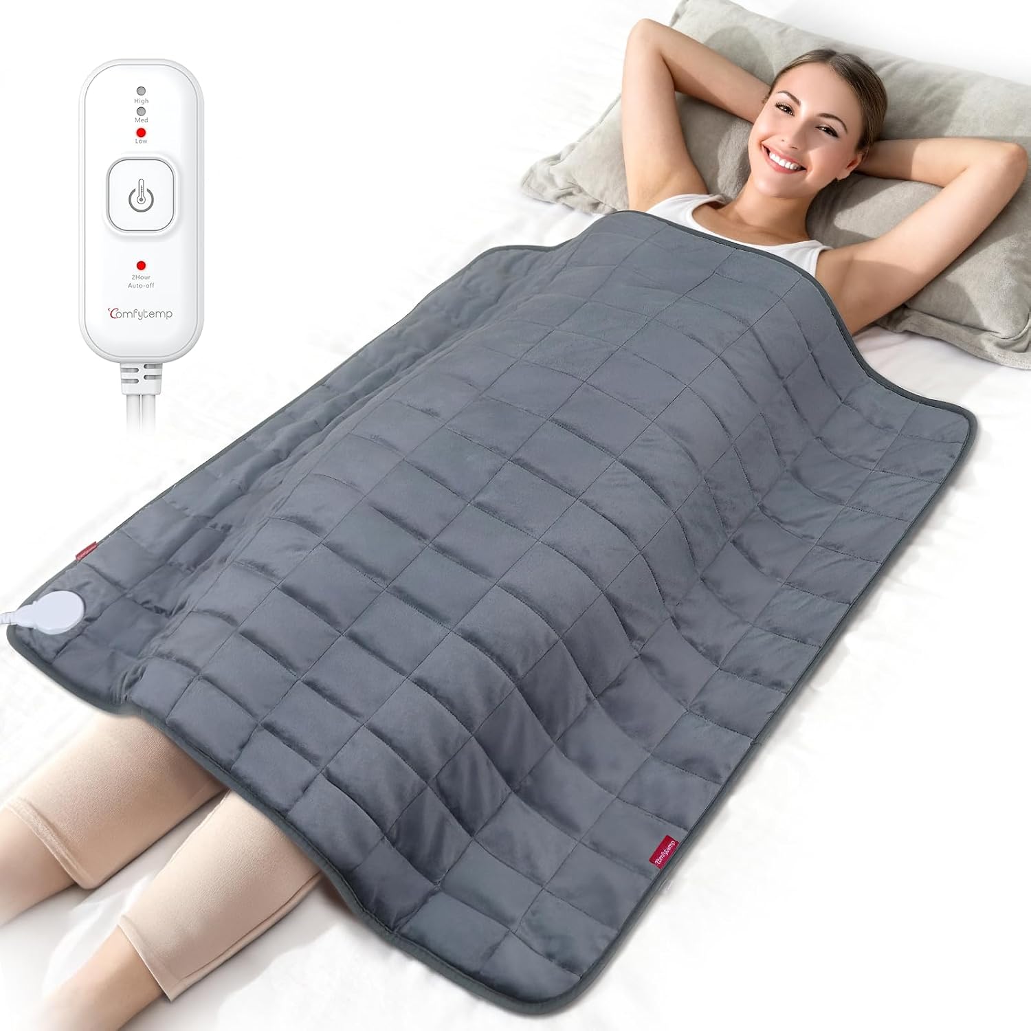 Comfytemp Weighted Extra Large Heating Pad 27″×35″, Far Infrared, King Size