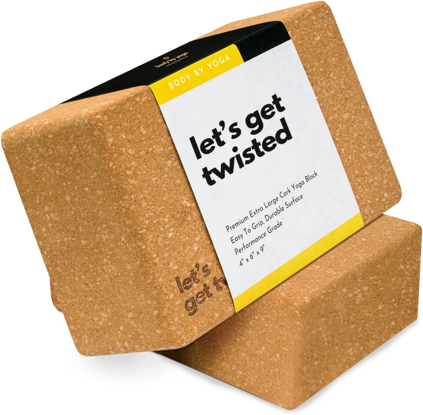 Cork Yoga Blocks 2 Pack – Premium Cork Grain, Highly Stable, Chip Resistant