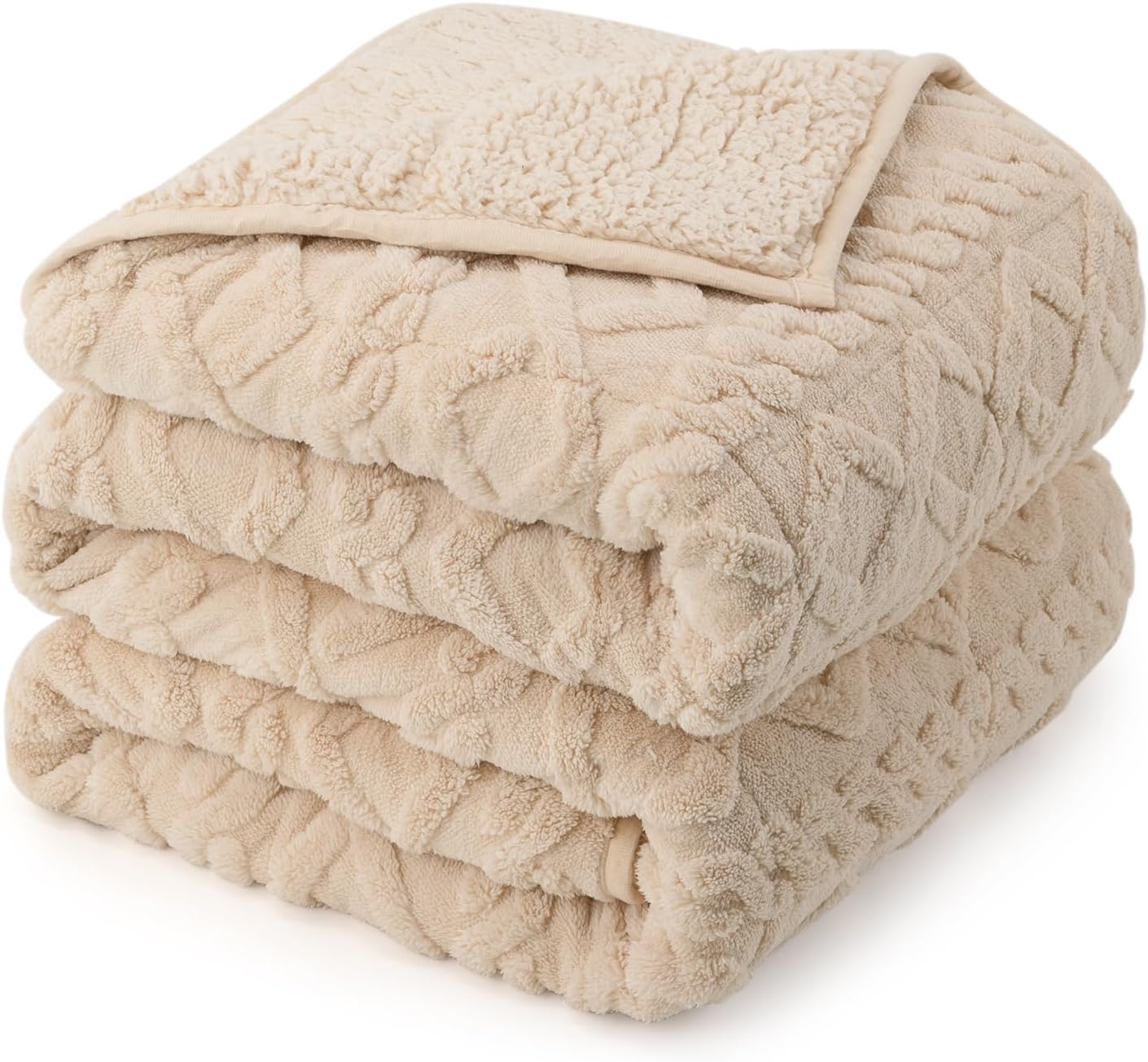 Drewin Weighted Blanket Queen Size 15lbs for Adults, Beige, 60 x 80 inches
