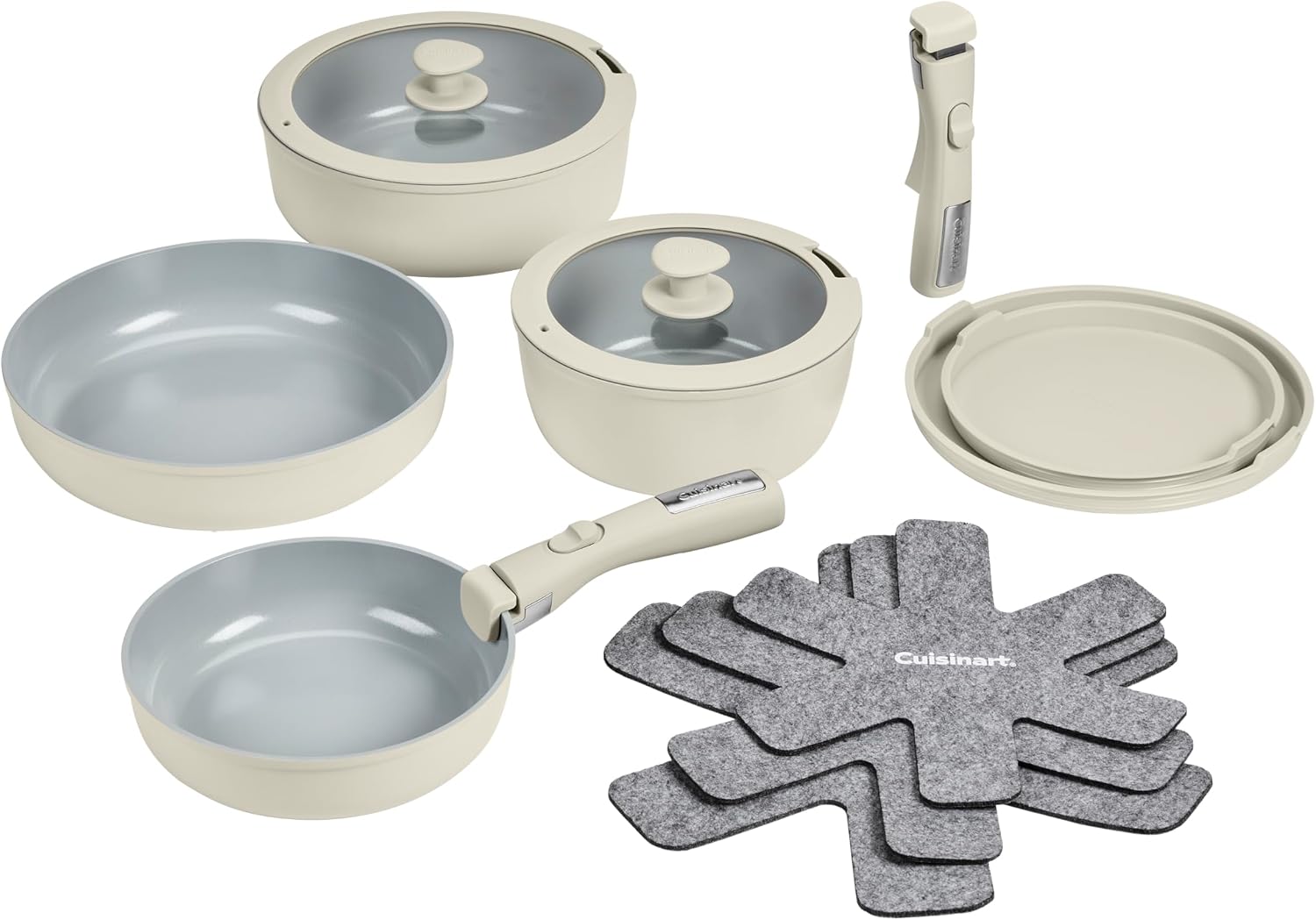 Cuisinart ClickSmart Nonstick Ceramic Cookware, Detachable Handle, 13-Pc