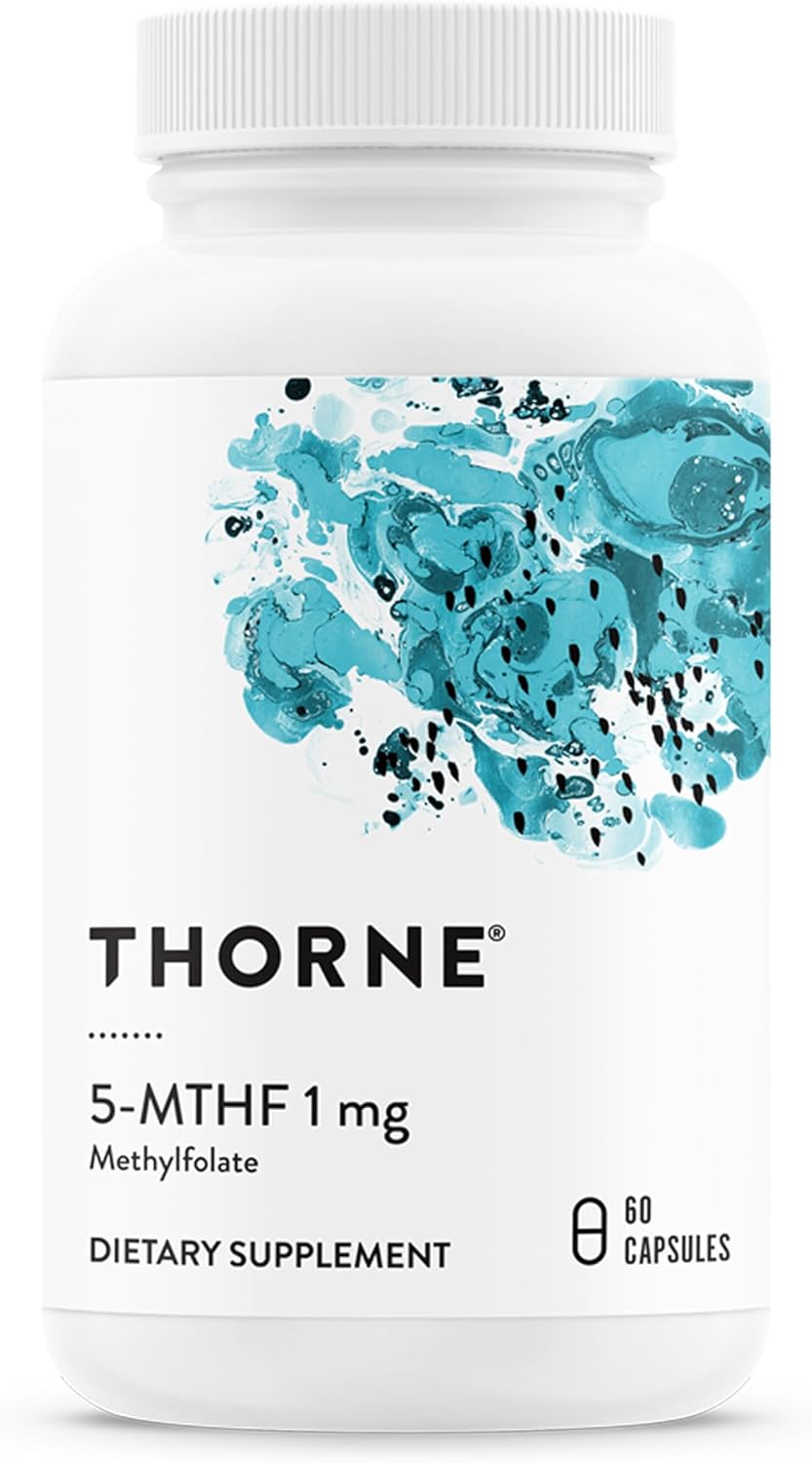 THORNE 5-MTHF 1 mg, Active Methylfolate Vitamin B9 Supplement, 60 Capsules