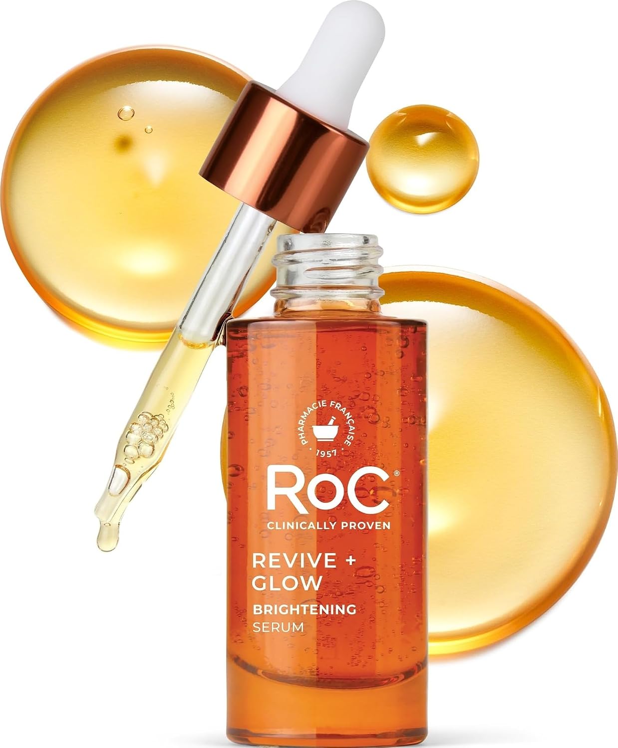 RoC Vitamin C Serum for Face Multi Correxion Revive + Glow, 10% Active, 1oz | Daily anti-aging wrinkle skin tone skin care treatment, brightening face serum that visibly tightens, non-comedogenic