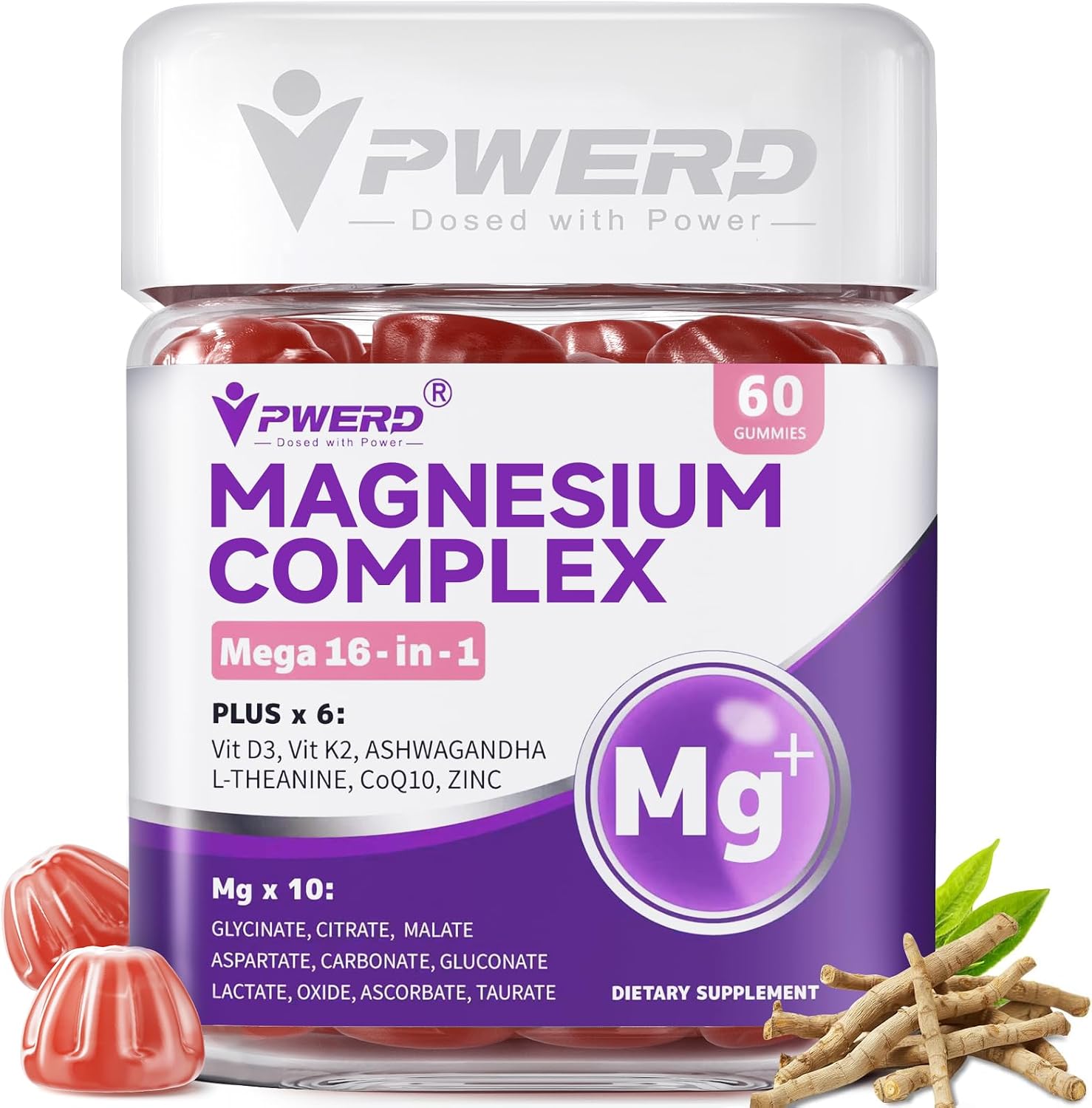 Magnesium Sleep | Magnesium Complex for Women & Adults | Gummies with Glycinate Citrate 16-in-1 Formula-Deep-Calm for Relaxation, Muscle, Bone, and Energy Support* No Added Sugar, 60 Gummies