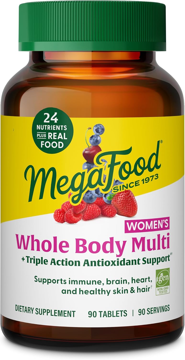 MegaFood Whole Body Methylated Multivitamin for Women, 90 Tablets | 24 Nutrients Plus Antioxidant Support from Fruit, Methylfolate, Methylated B12, Magnesium Glycinate, Vegetarian, 90 Servings