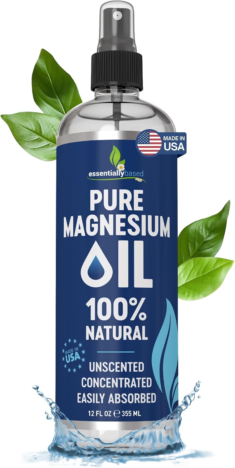 Pure Magnesium Oil Spray for Sleep, Feet & Leg Cramps – USP Grade – 12oz