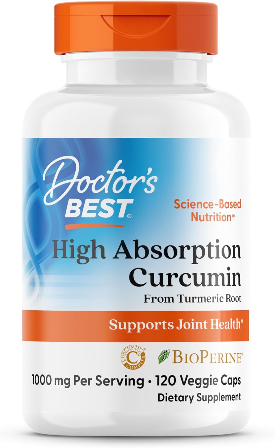 Doctor’s Best Turmeric Curcumin Supplement 1000mg, 120 Veg Capsules