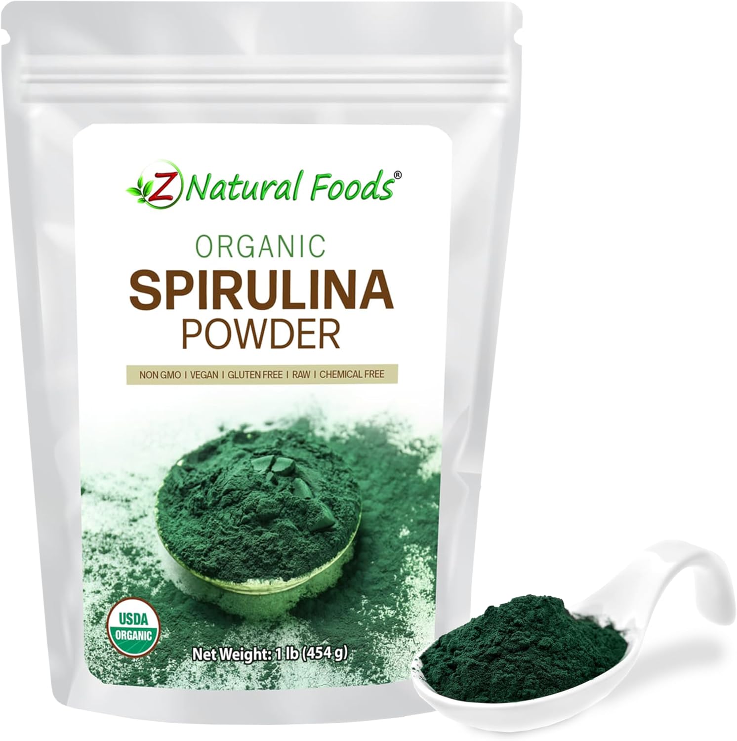 Z Natural Foods Organic Spirulina Powder – 16 oz (Pack of 1)