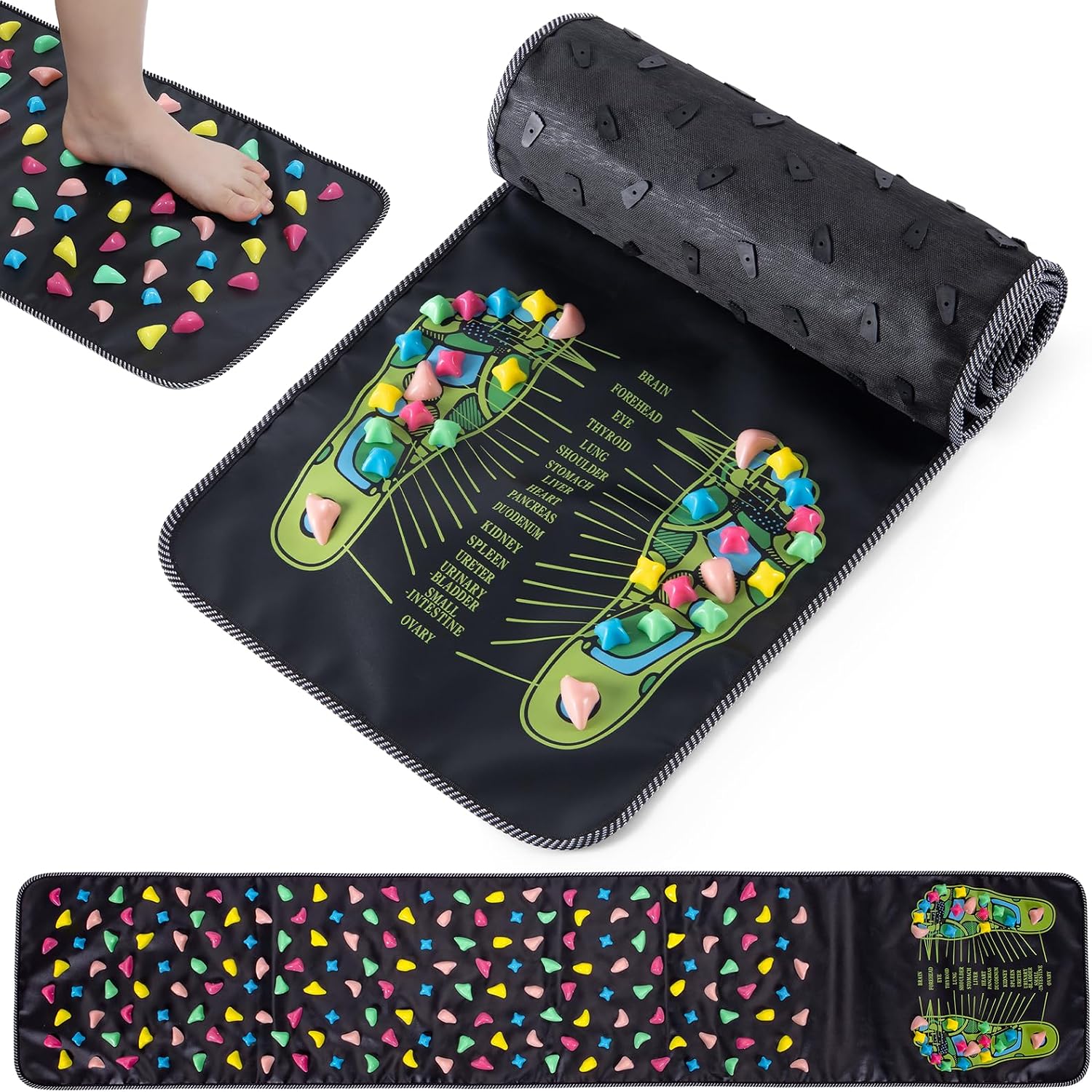 Foot Massage Mat, Reflexology Acupressure Mat for Foot Pain Relief