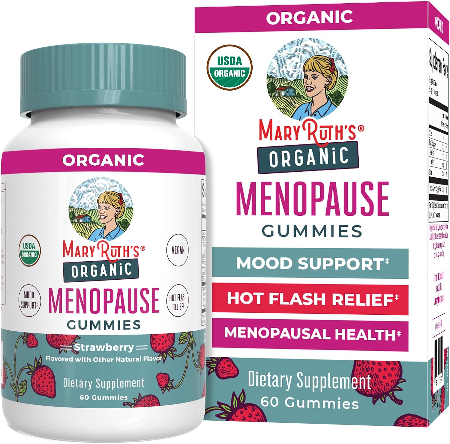 MaryRuth’s Organic Menopause Support Gummies, Black Cohosh, 30 Servings | Mood Support, Hot Flash Relief, Maca Root, Black Cohosh, USDA Organic