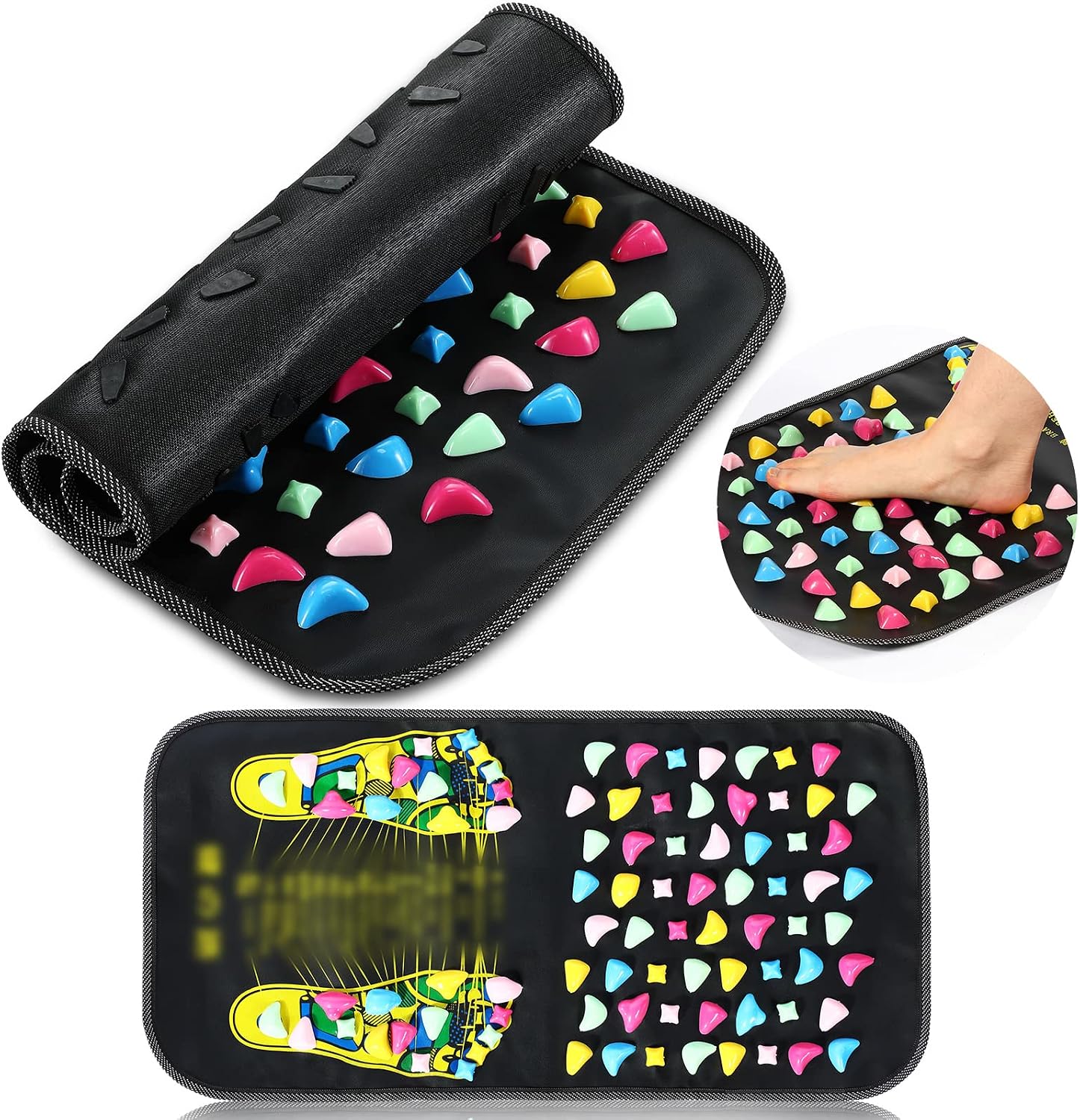 TrelaCo Foot Acupressure Massage Mat with Stones, 27.56 x 13.78 Inches