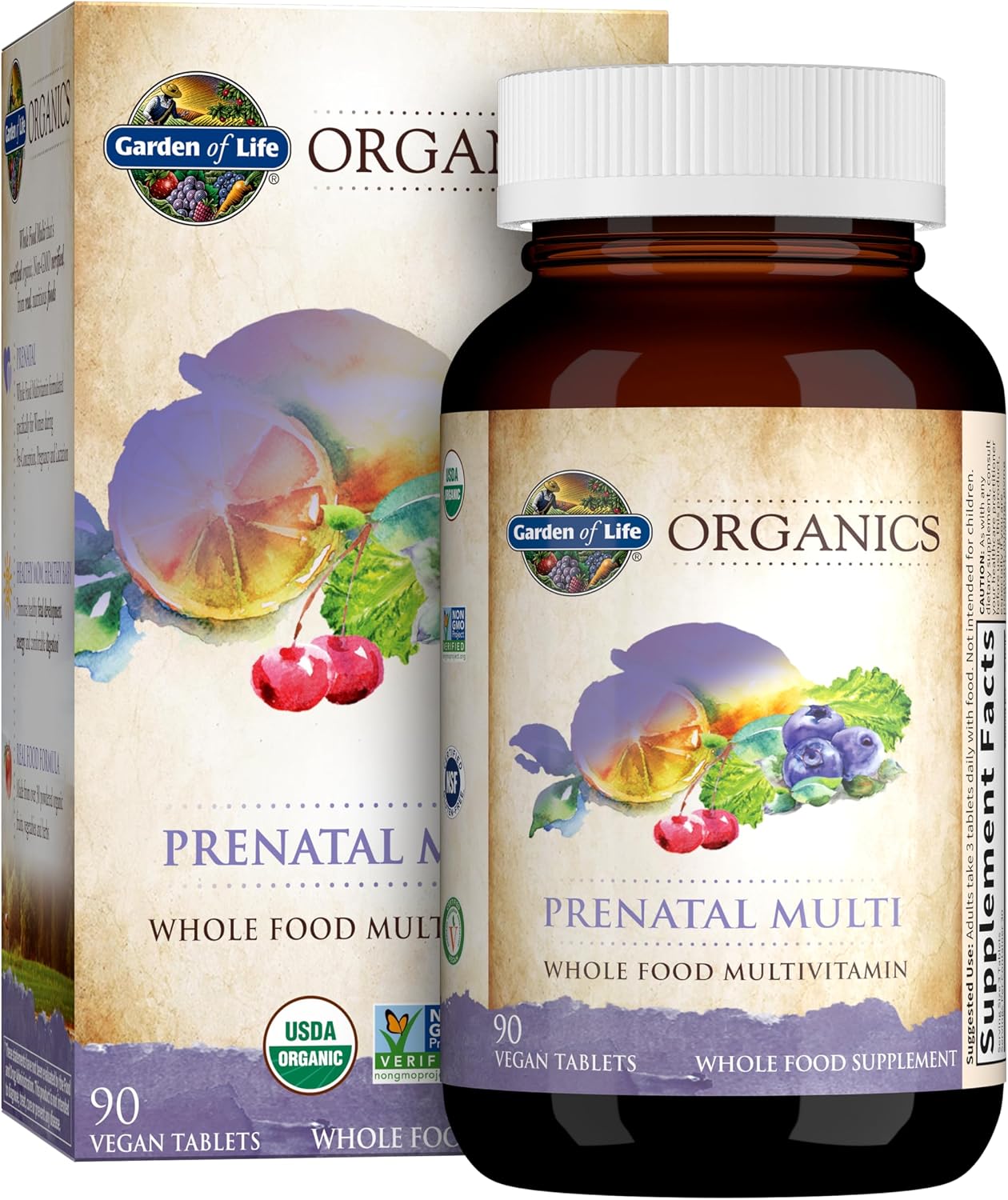 Garden of Life Organics Prenatal Multivitamin with Folate, B6, B12, D3 & Iron – Prenatal Vitamins for Women with Energy Metabolism Support for Healthy Fetal Development, Non-GMO, Vegan, 30 Servings | w/ Folate, B6, B12, D3 & Iron – with Energy Metabolism Support for Healthy Fetal Development, Non-GMO, Vegan