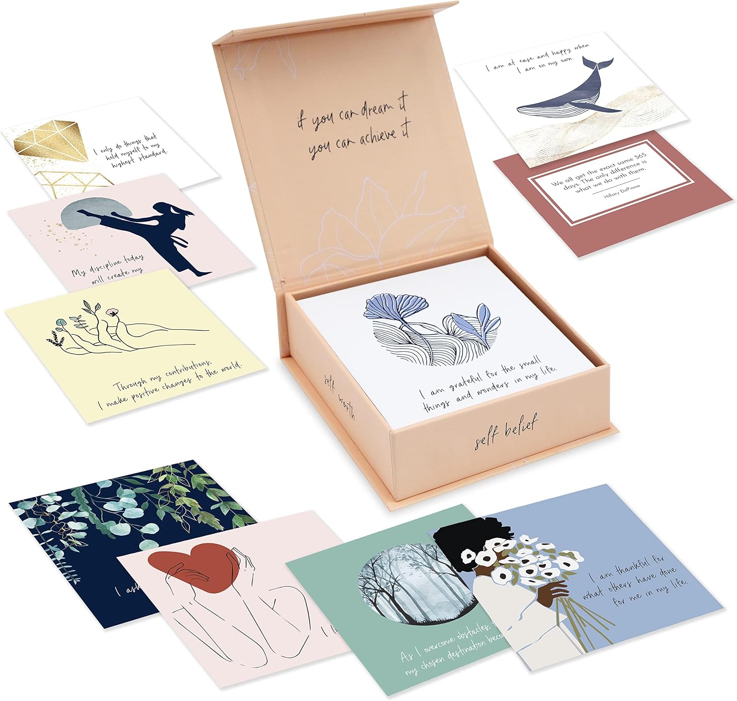 Affirmation Cards for Women, 52 Daily Positive Cards, Inspirational Quotes