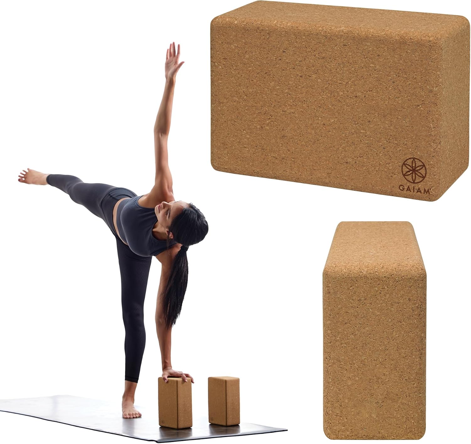 Gaiam Yoga Block – Supportive Latex-Free Eva Foam – Soft Non-Slip Surface with Beveled Edges for Yoga, Pilates, Meditation