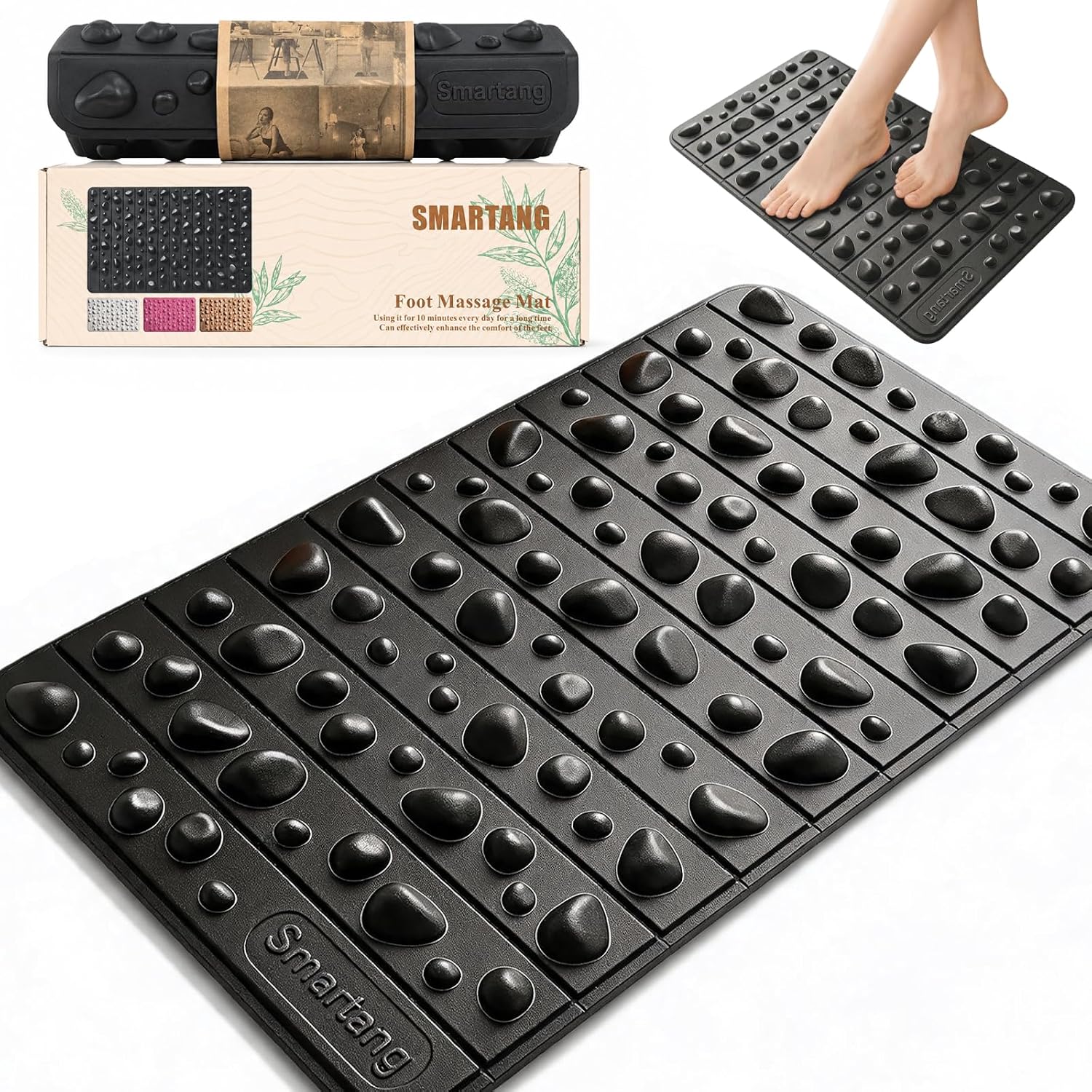 Smartrang High Elasticity Acupressure Mat, Foldable Particle Foot Massager, Pressure Point Pad for Relieve Foot Pain, Fasciitis