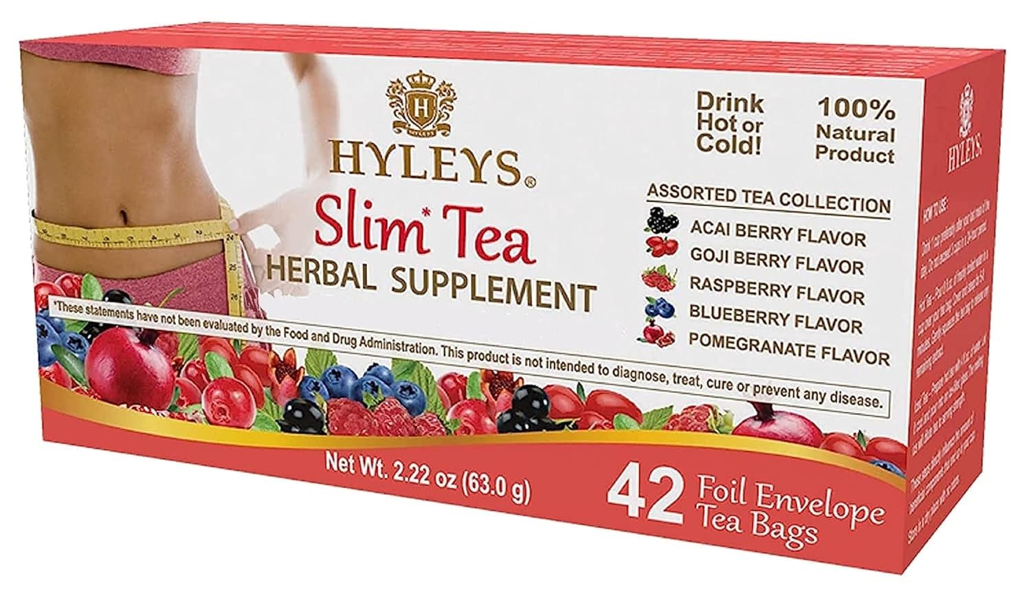 HYLEYS Slim Tea, Assorted Weight Loss Detox, Slimming Diet Tea, 42 Bags