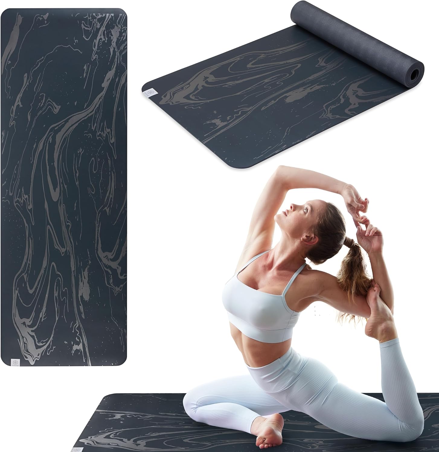 Gaiam Dry-Grip Yoga Mat, Non-Slip, Hot Yoga | Sweat-resistant dry-grip surface stays non-slip even in hot yoga. Cushioned support for floor workouts.