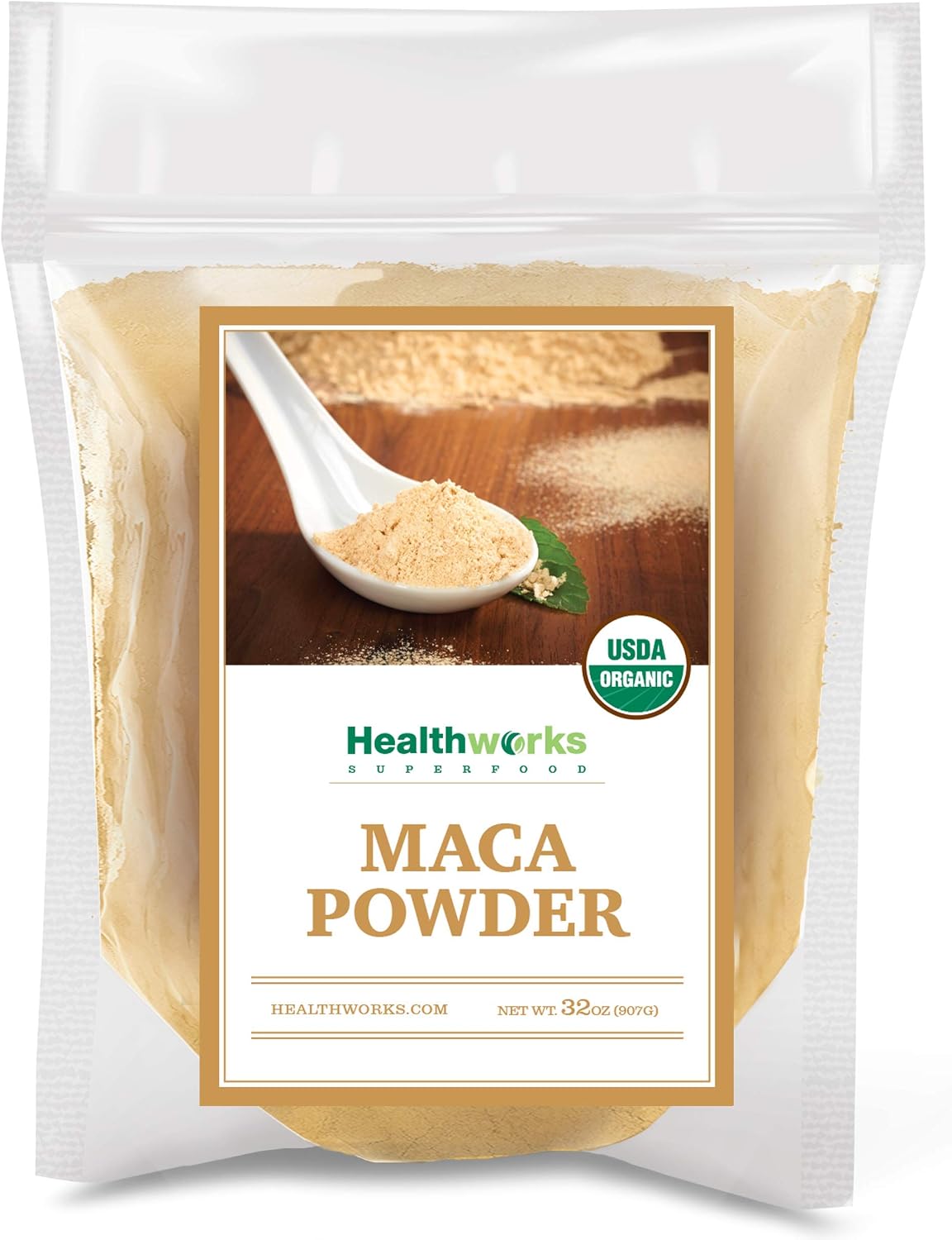 Healthworks Superfoods Organic Maca Powder 2 lbs Raw Peruvian Vegan Non-GMO | Organic, Raw, Peruvian, Adaptogen, Energy, Hormone Balance, Non-GMO, Vegan, For Smoothies, For Baking, Fertility, Keto