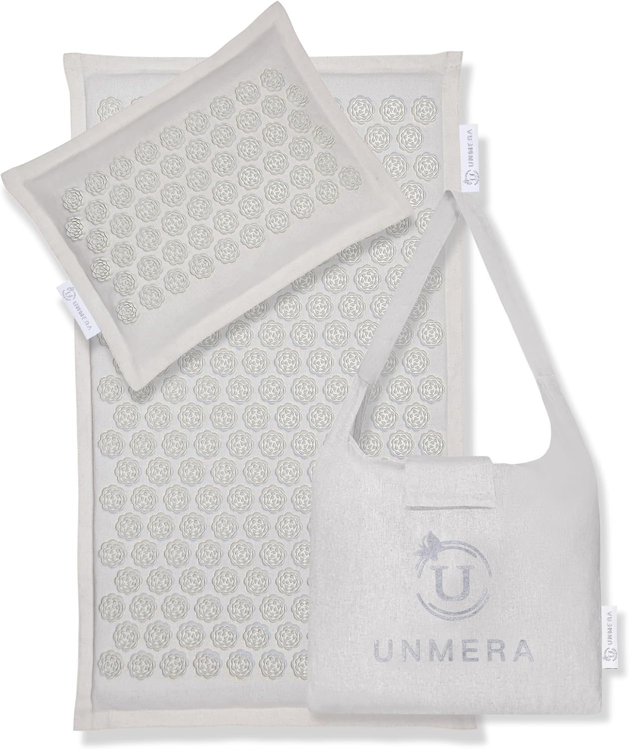 UNMERA Acupressure Mat and Pillow Set,Natural Linen & Coconut Fiber Filling